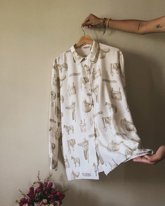 Vintage Acquli & Sapone Abstract Print Shirt