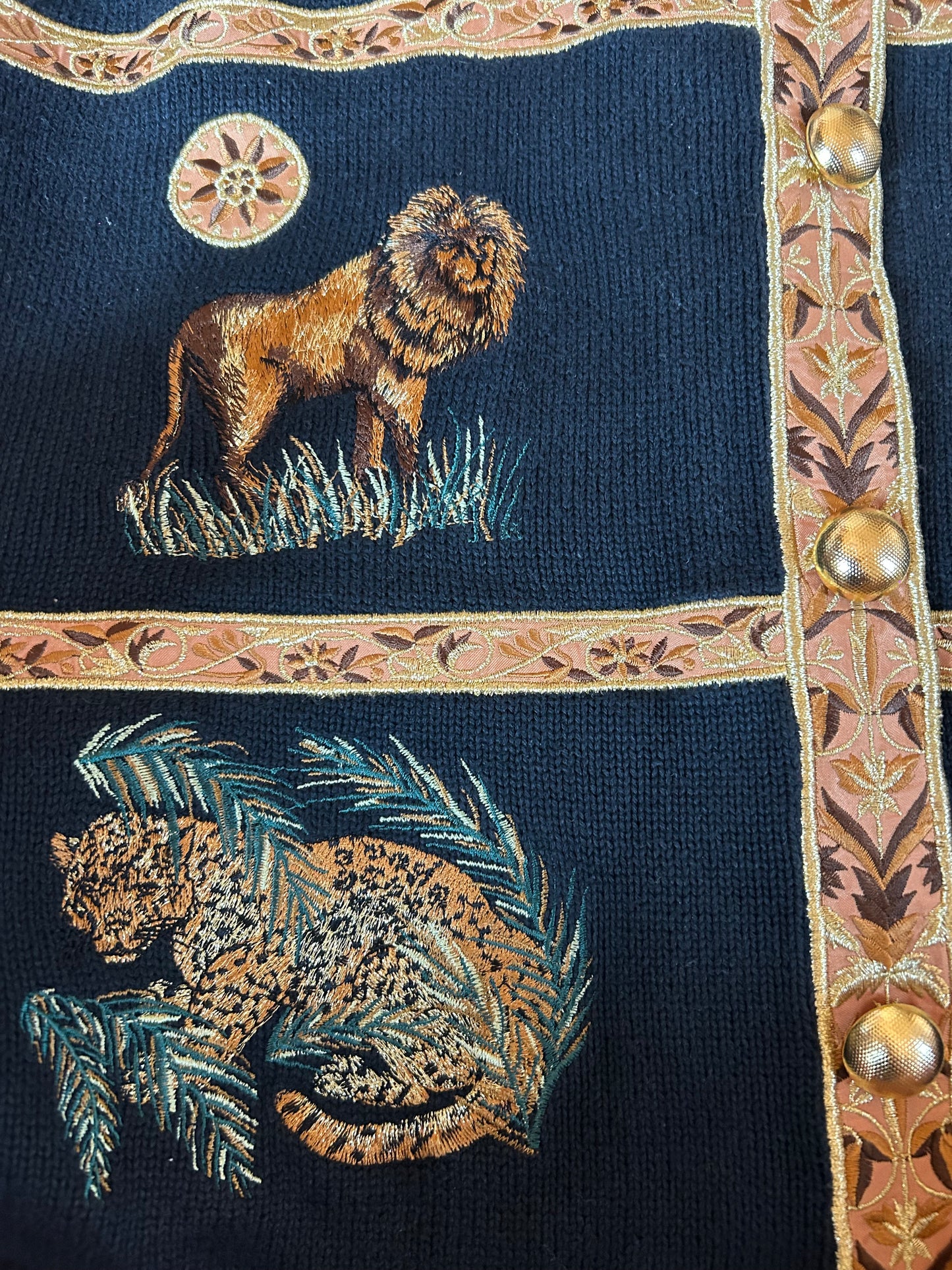 Private Vintage Embroidered And Patchwork Knit Cardigan