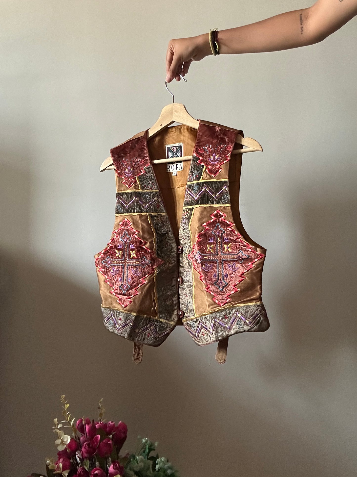 Ropa Vintage Patchwork and Embroidered Vest