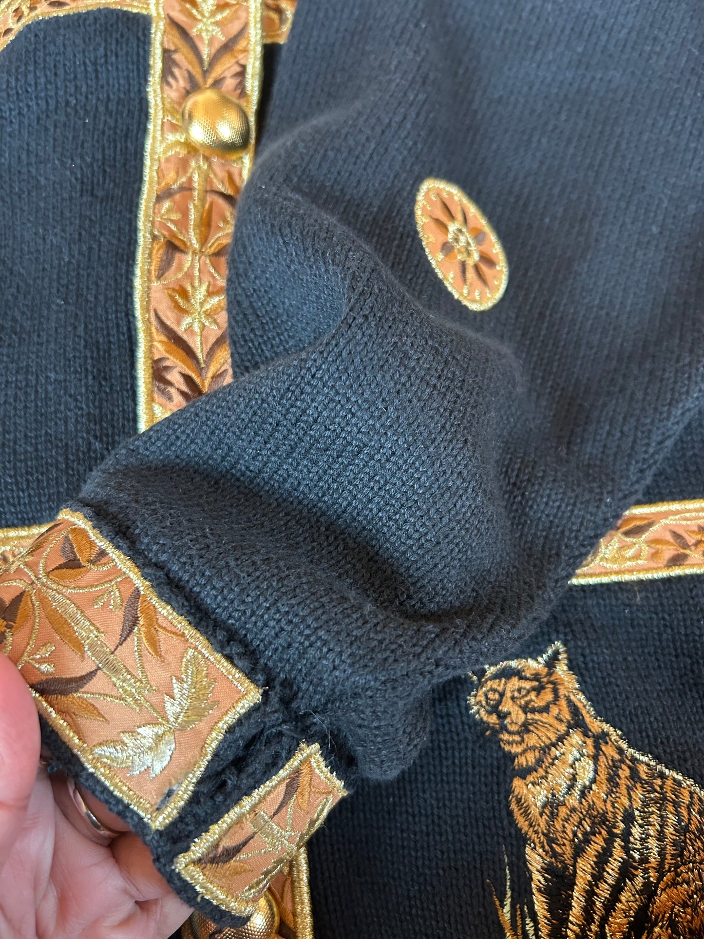 Private Vintage Embroidered And Patchwork Knit Cardigan