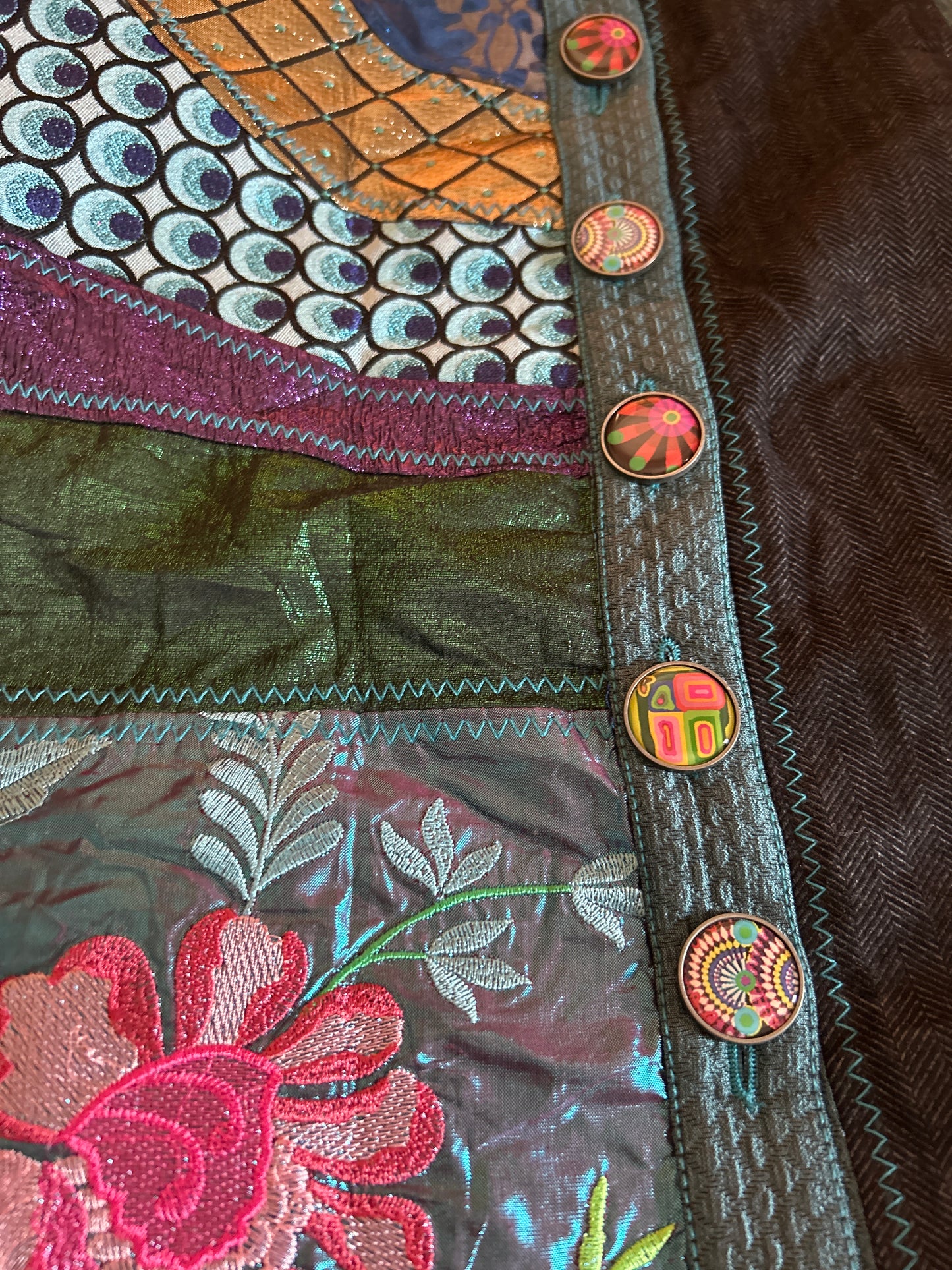 Vintage Desigual Patchwork and Embroidered Skirt