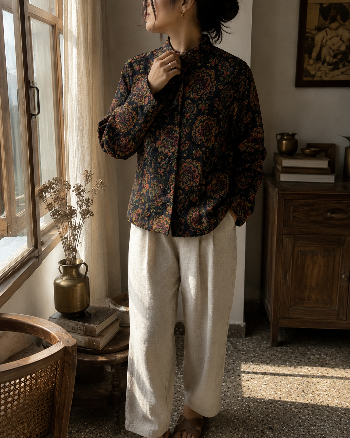 Vintage Floral Tapestry Jacket