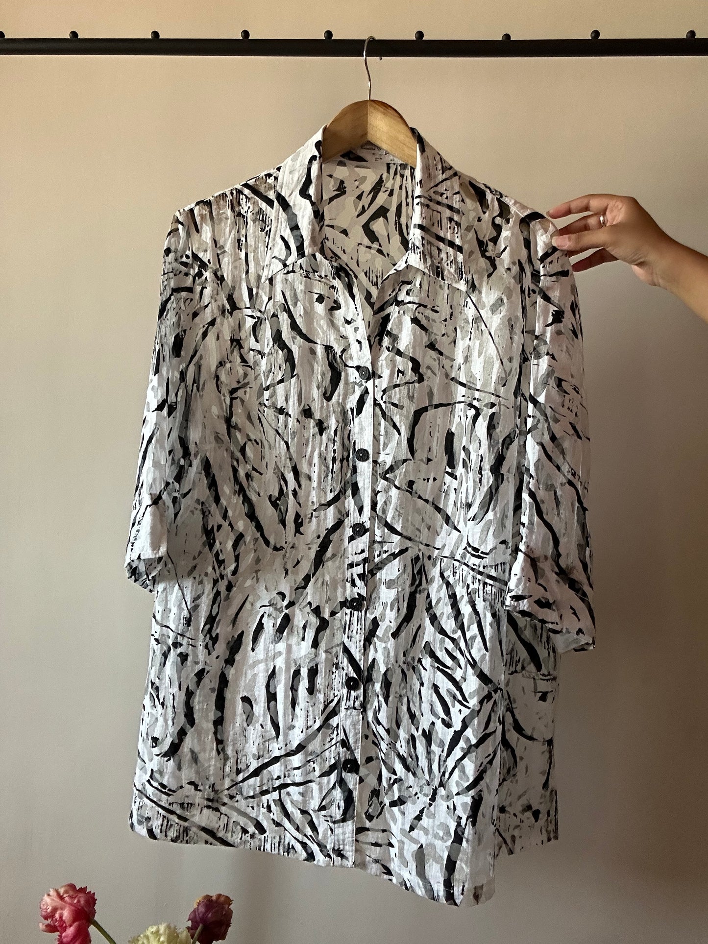Vintage Semi Sheer Zebra Print Shirt