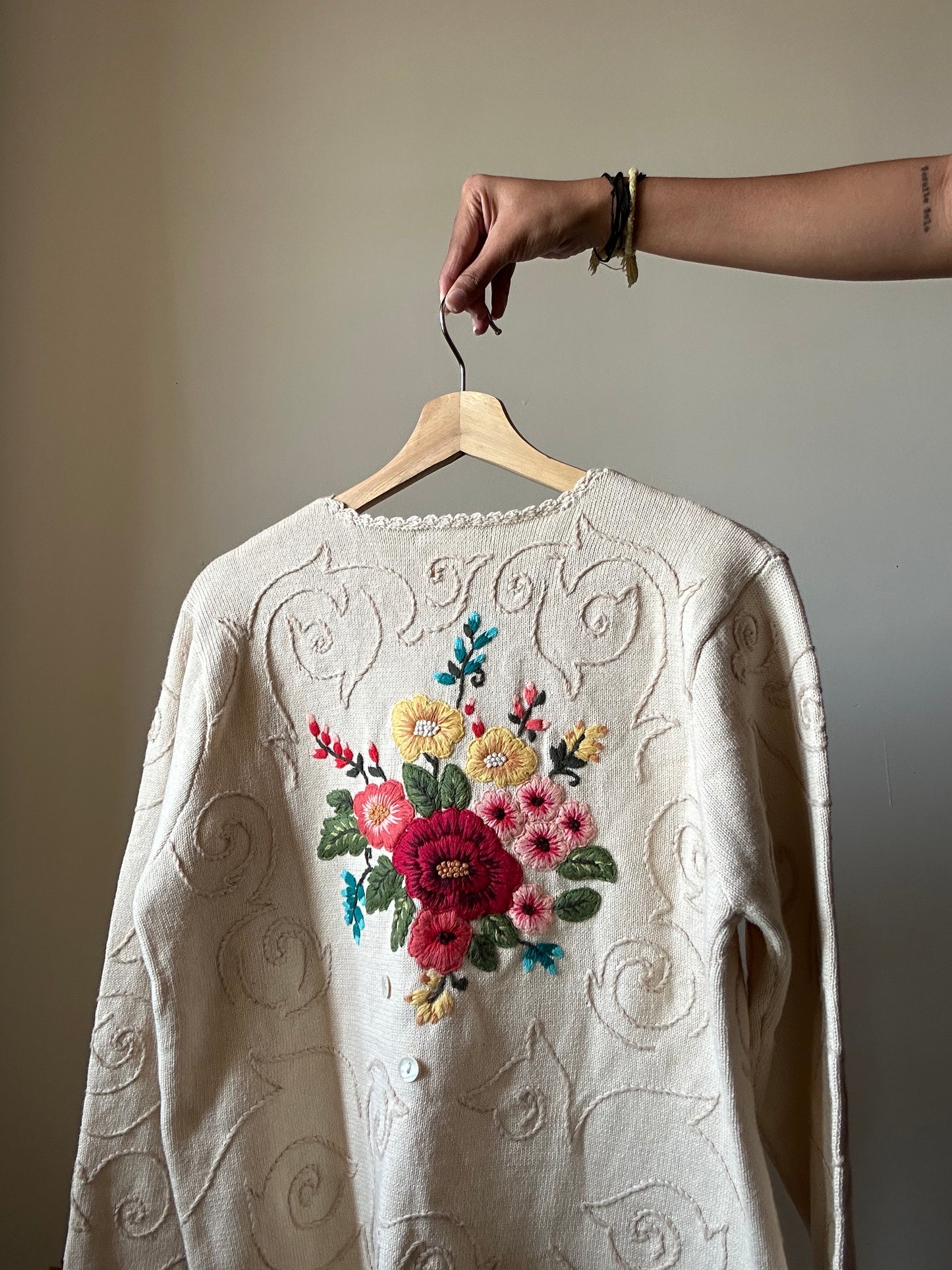 Vintage Coldwater Creek Floral Embroidered Cardigan