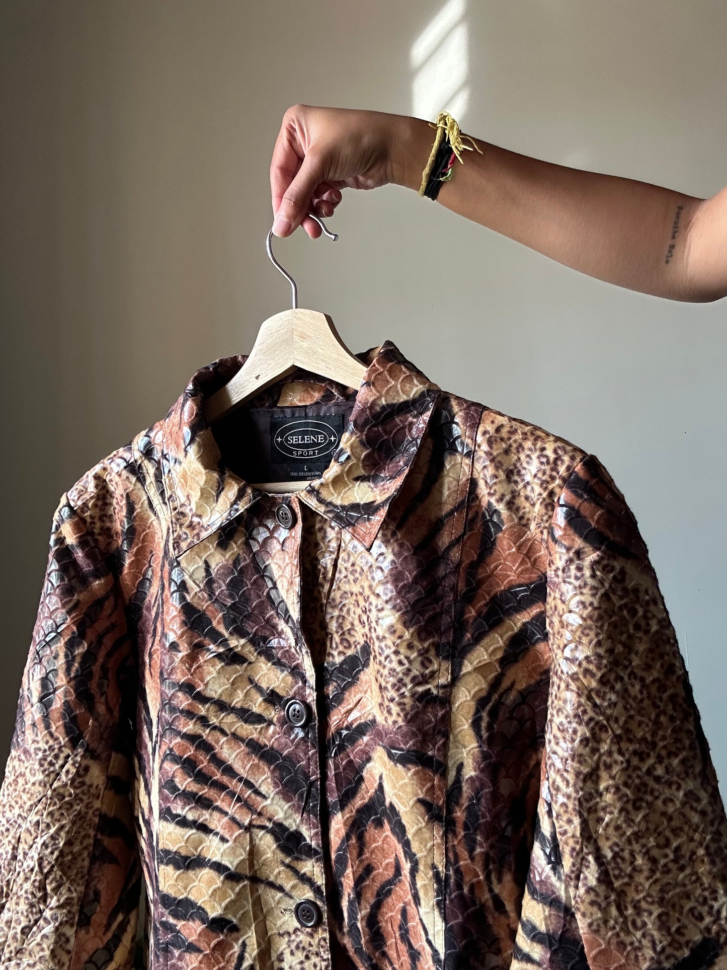 Selene Sports Vintage Cheetah and Tiger Trench