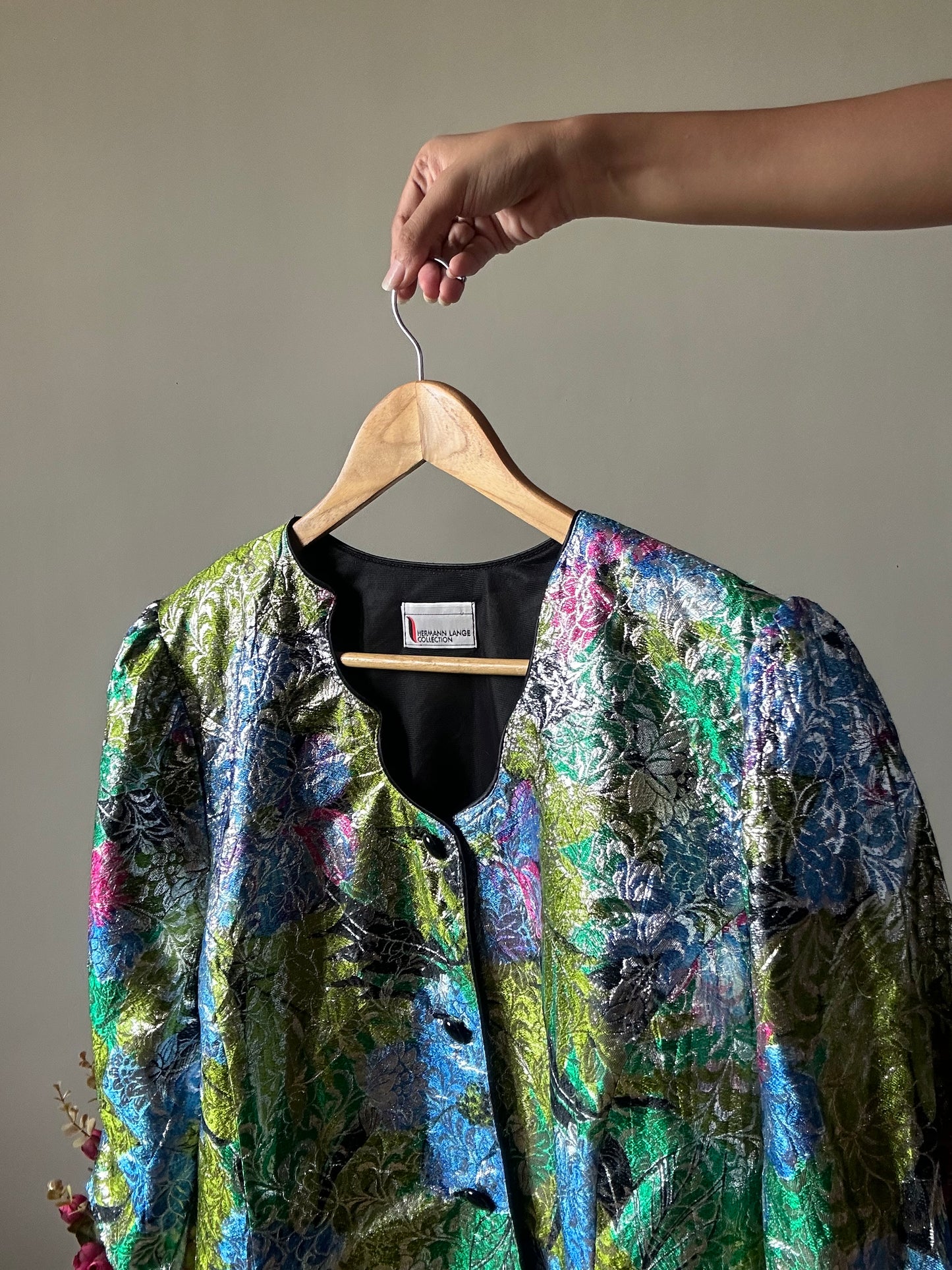 Vintage Hermann Lange Weaved Floral Shaket