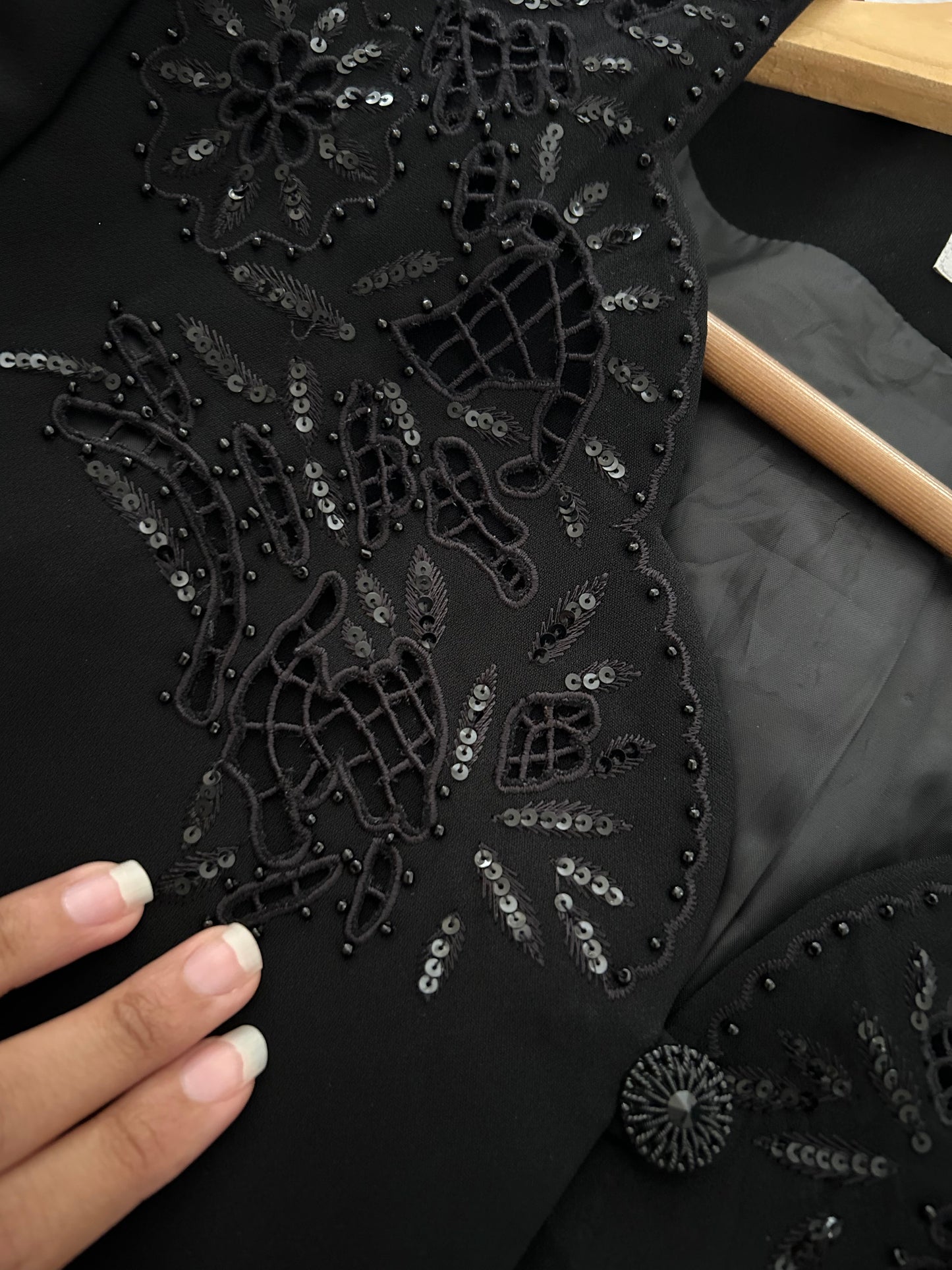 Le Suit Vintage Cutout And Beaded Blazer
