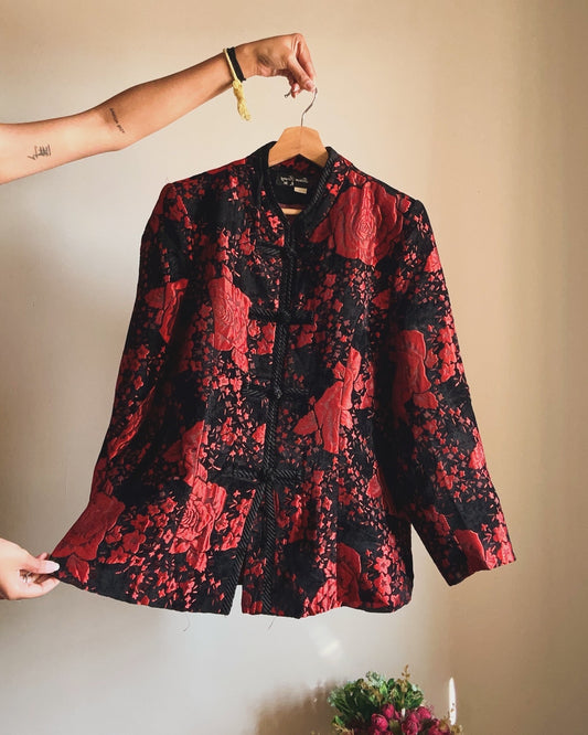 Vintage Hong Rose Pattern Shaket