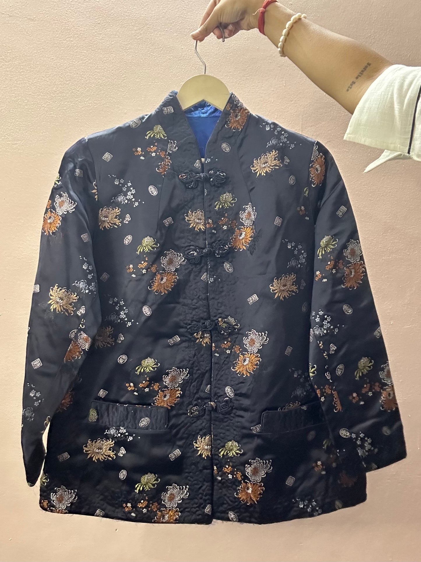 1990s Shanghai inspired evening wear reversible shaket