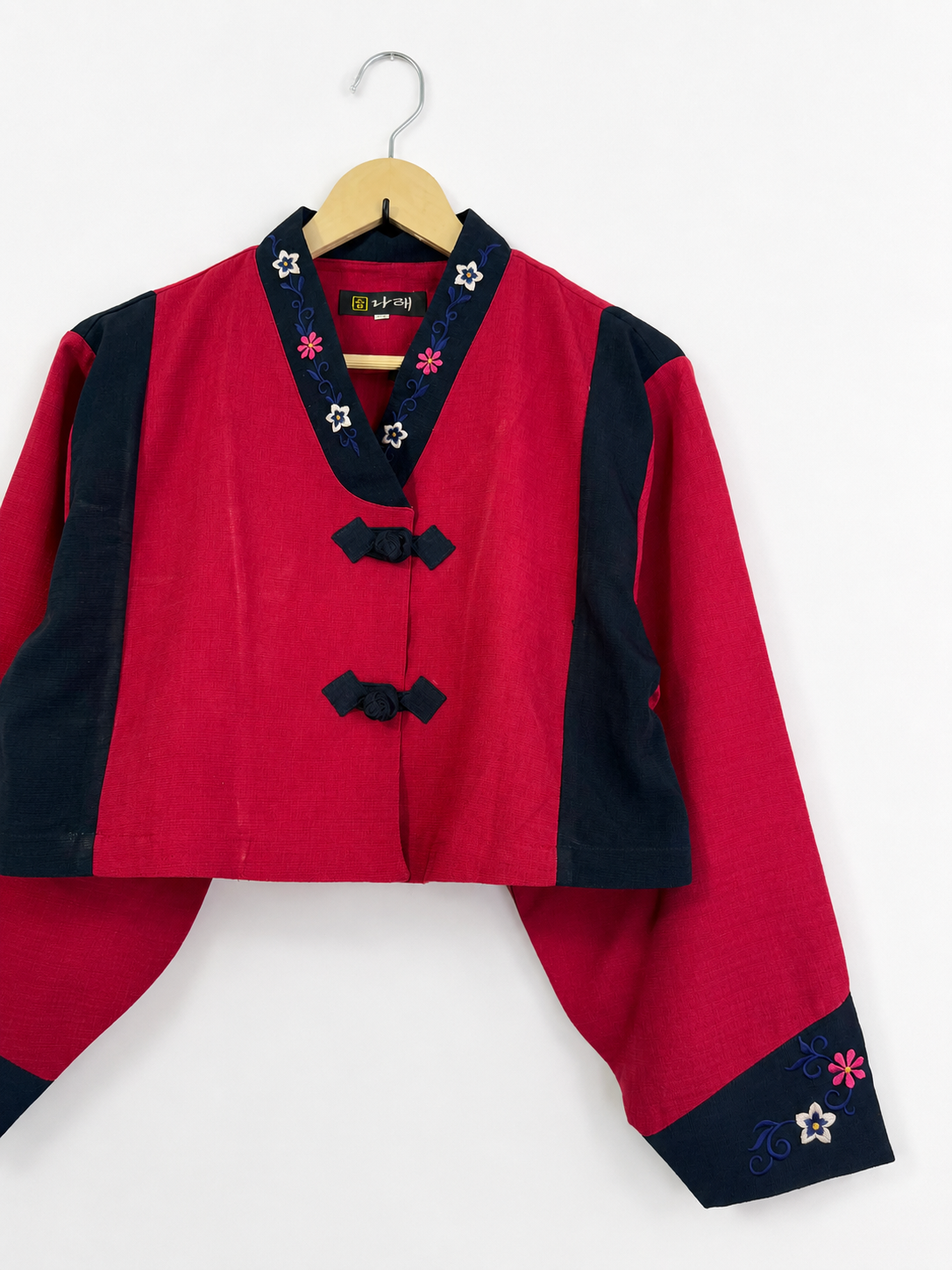 Vintage Embroidered Korean Cropped Jacket