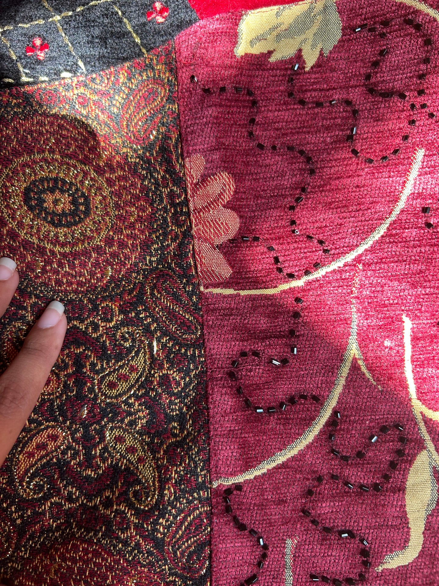 Indigo Moon Patchwork and Embroidered Beaded Shaket