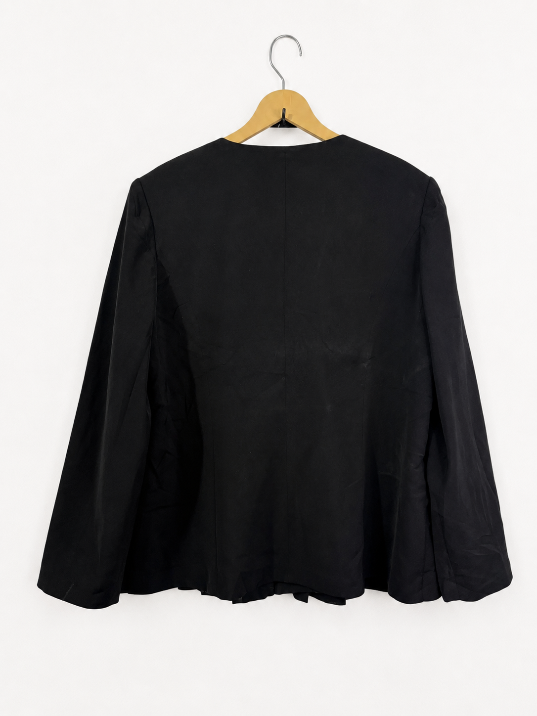 Nina Massini Vintage Black Embellished Pleated Blazer
