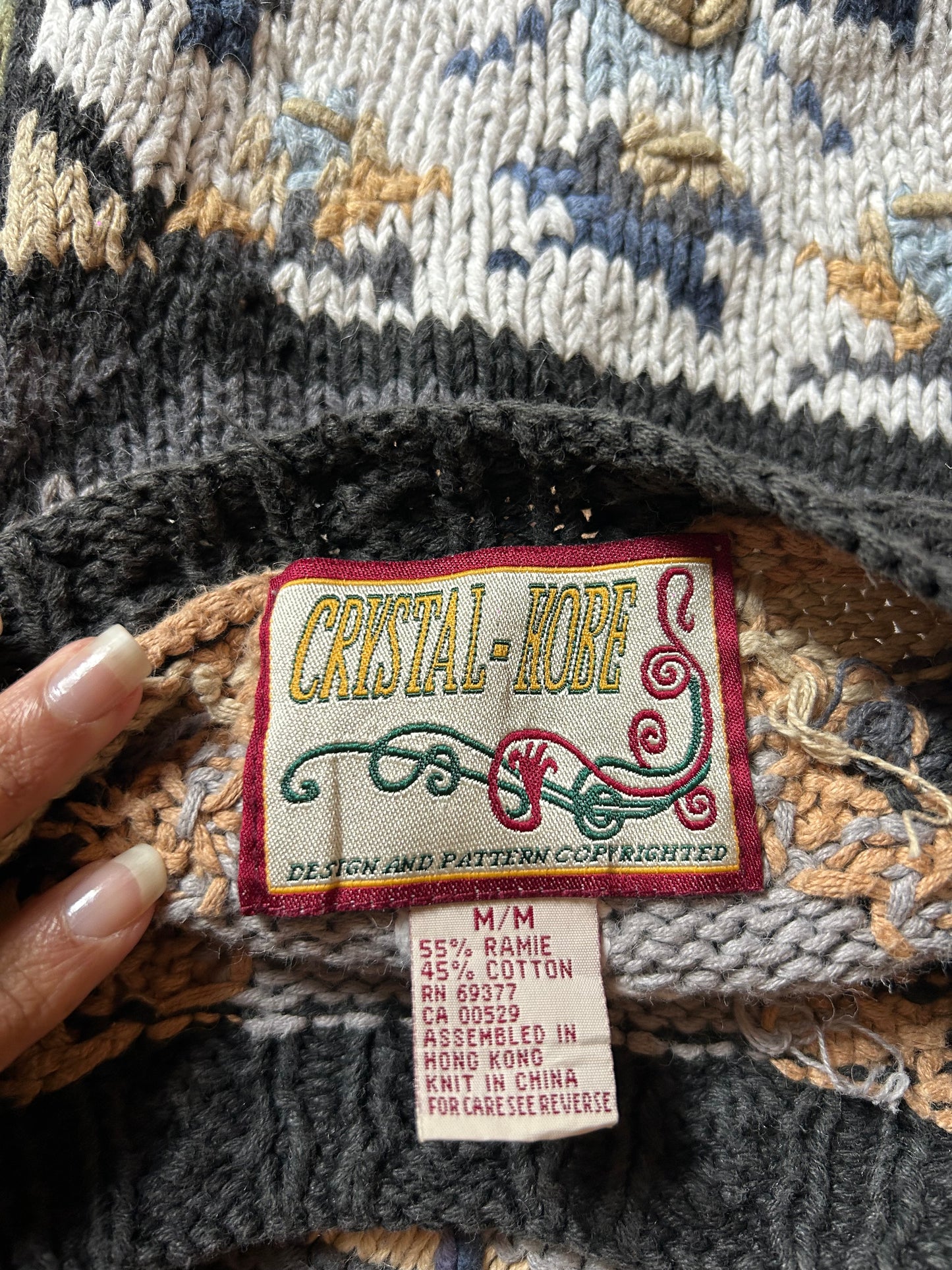 Vintage Crystal Kobe Hand Embroidered Pullover