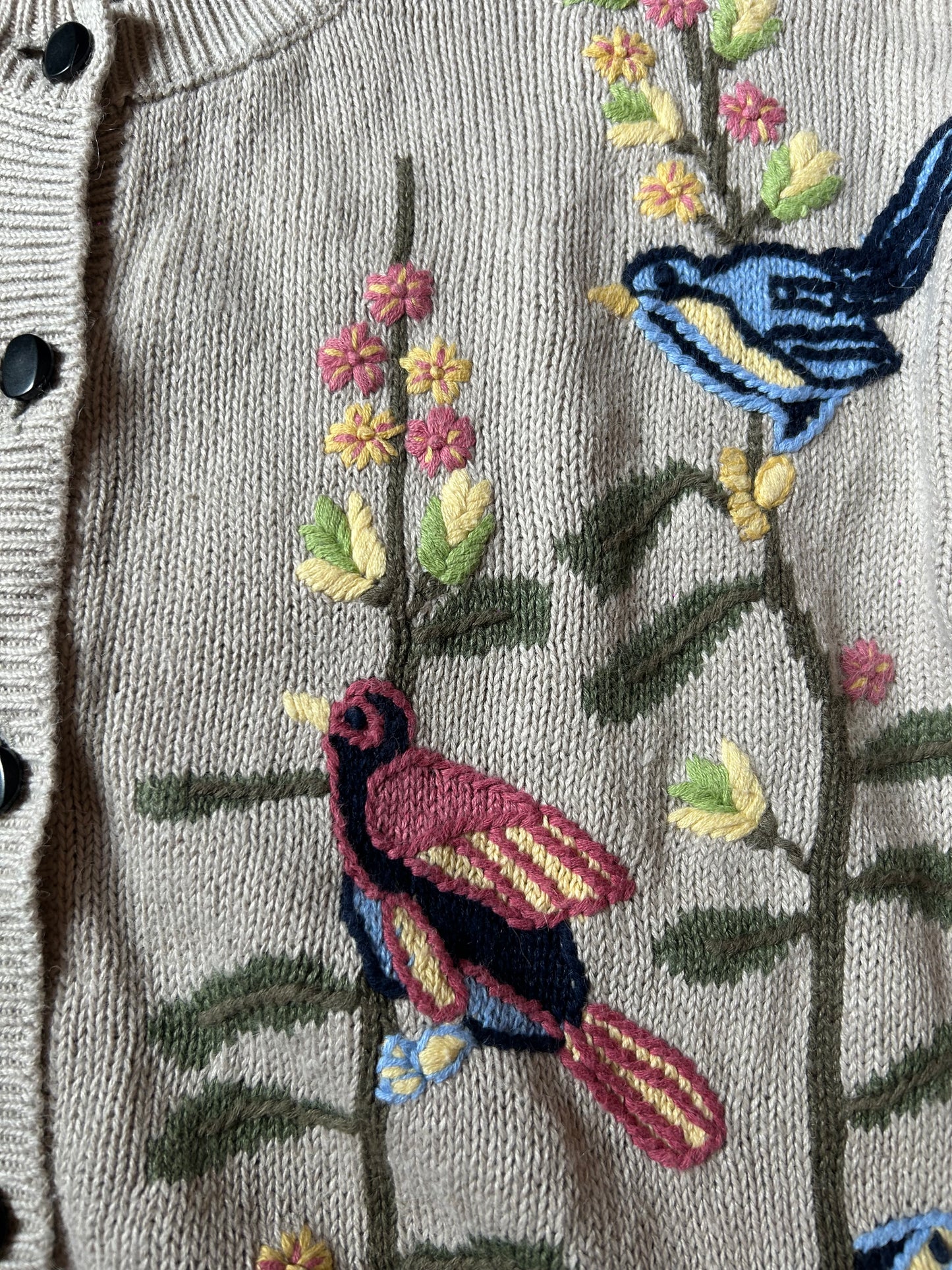 Vintage Northern Treasure Hand Embroidered Knit Cardigan