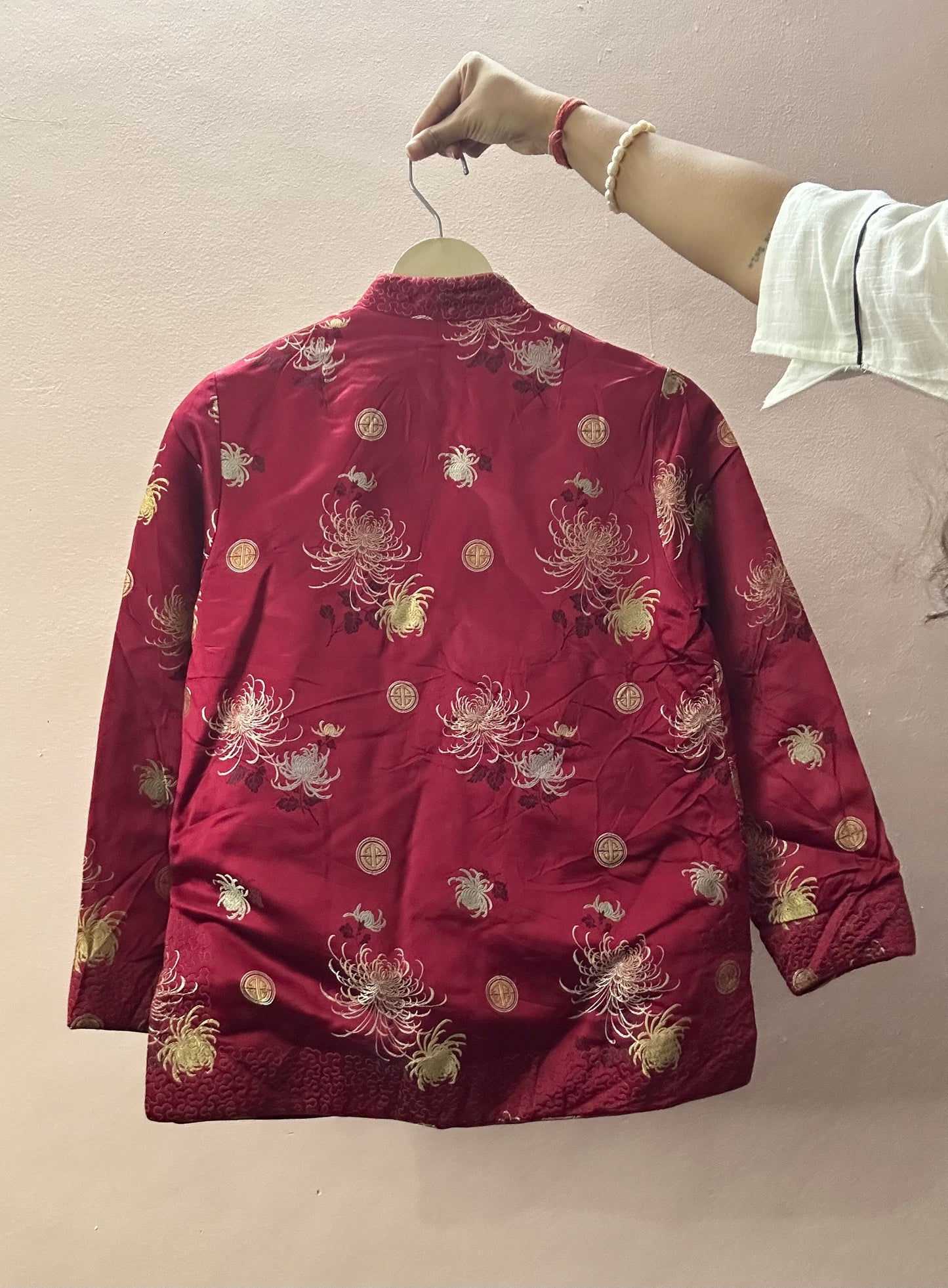Vintage Quilted Mandarin Collar Reversible House Jacket