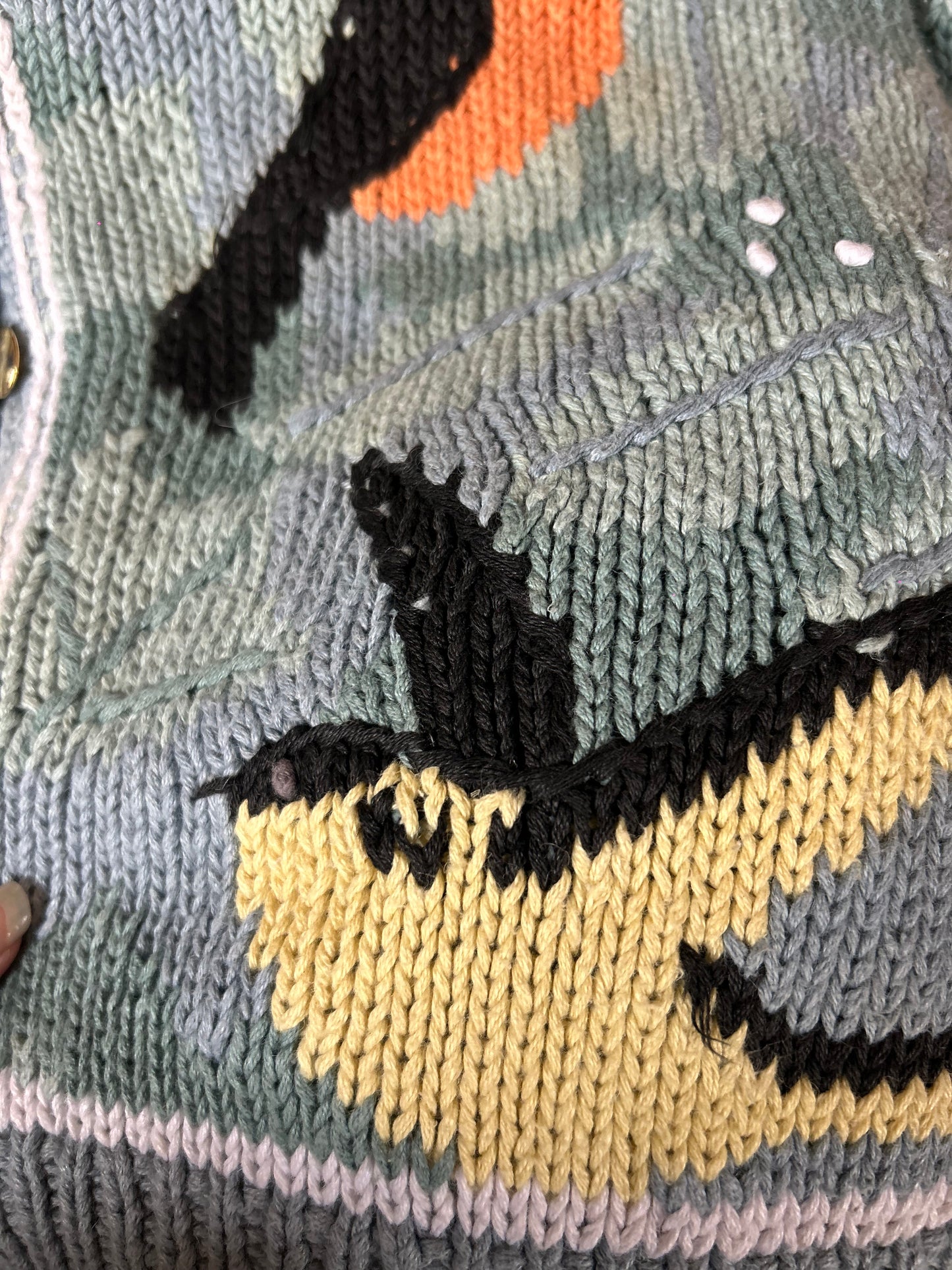 Vintage Orvis Embroidered Knit Cardigan