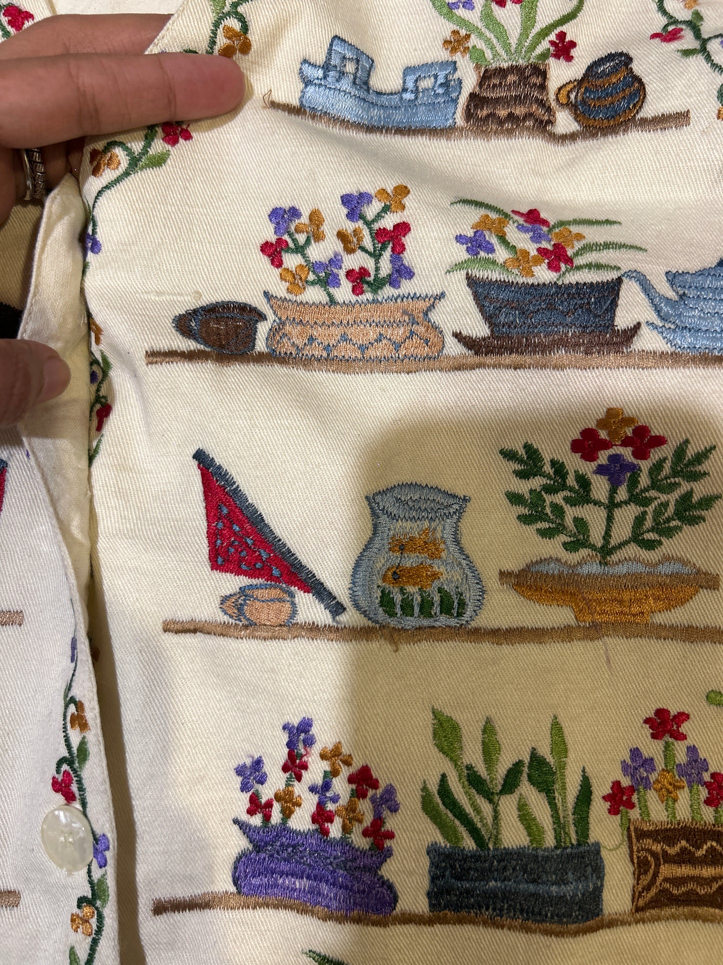 New Directions Vintage All Embroidered Sweet Home Vest