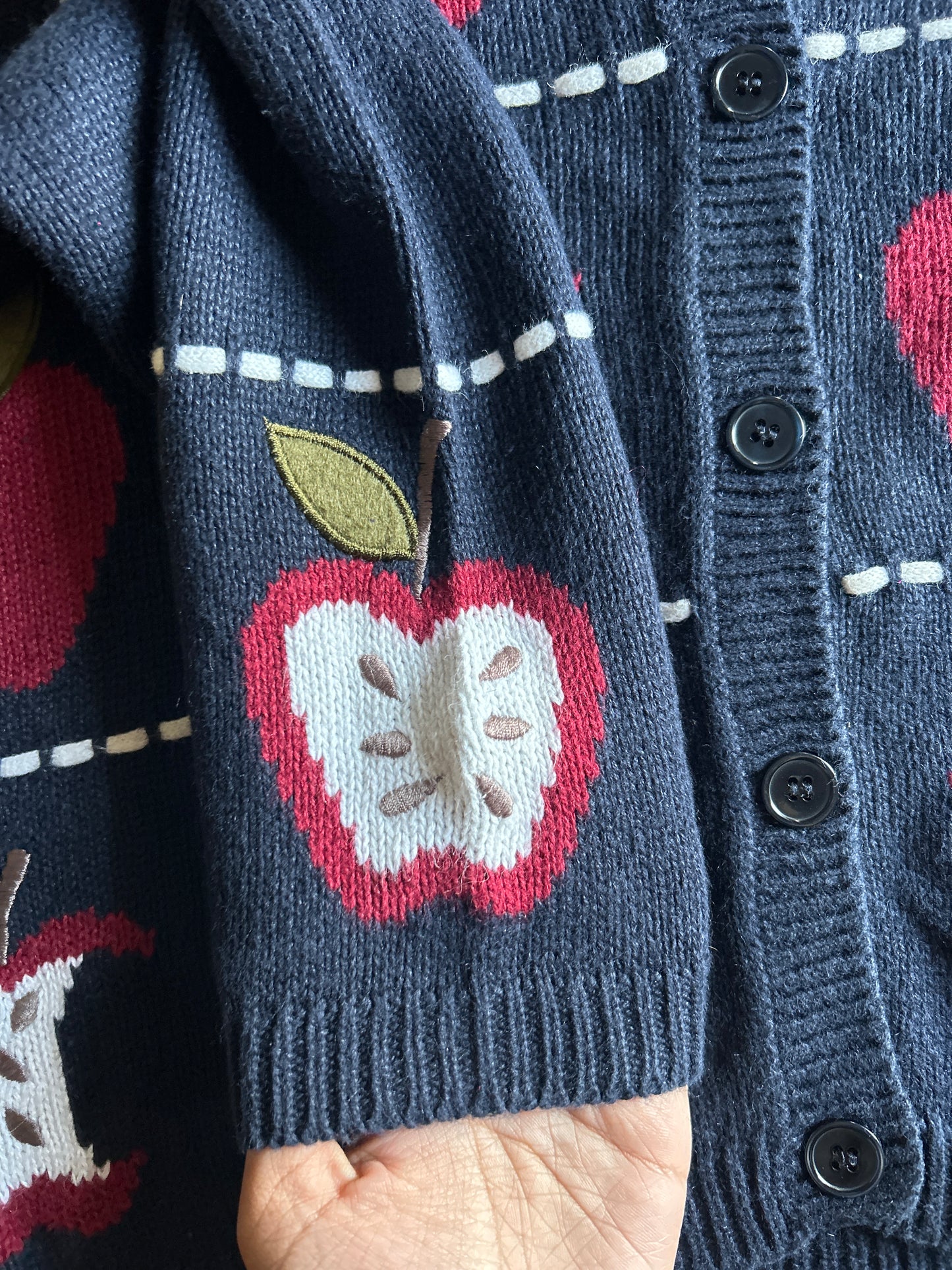 Vintage Christopher & Banks Hand Embroidered Apple Cardigan