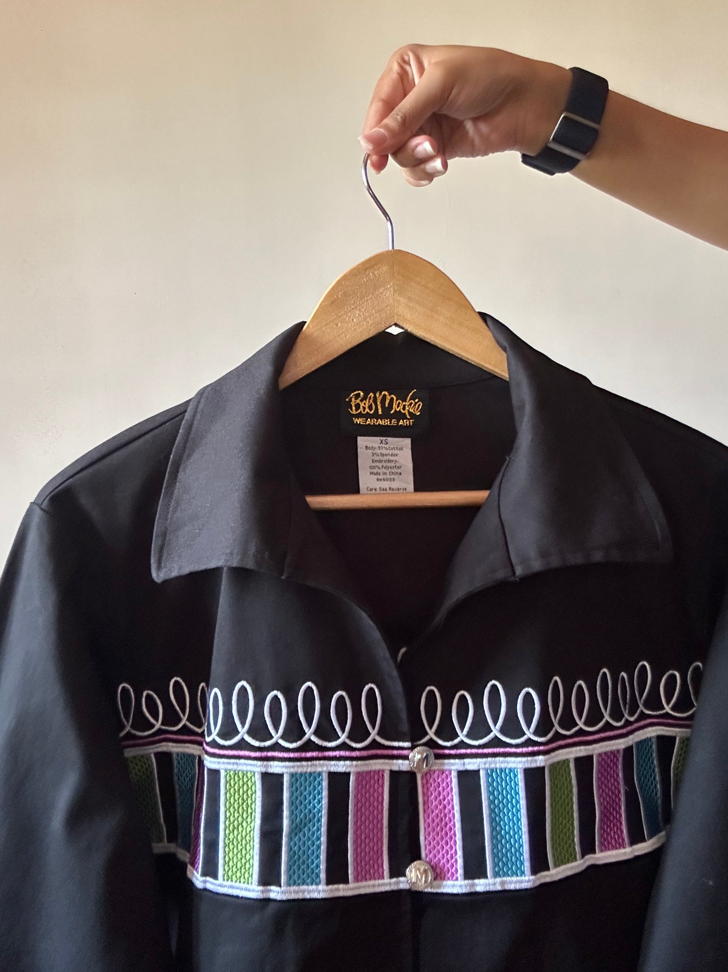 Vintage Bob Machil Wearable Art Embroidered Shaket