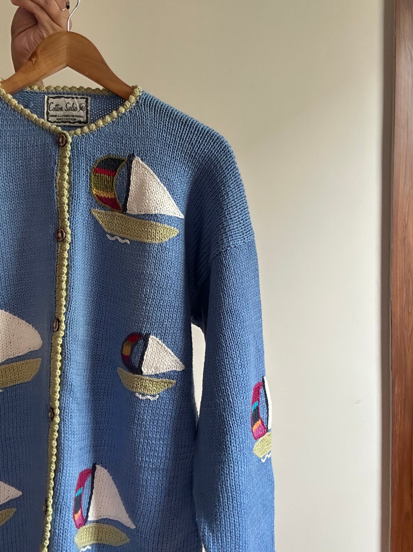 Cotton Salsa Vintage Hand Knit Cardigan