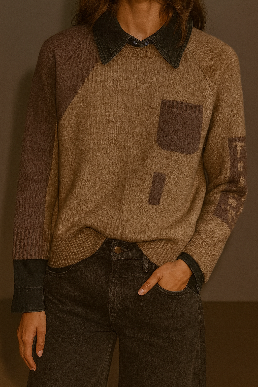 Vintage Detachable Coller Knit Pullover