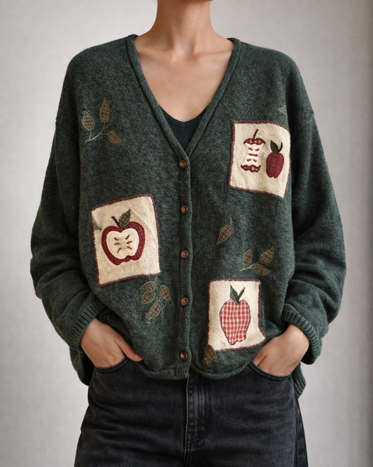 Vintage Mandal Bay Patchwork and Embroidered Knit Cardigan