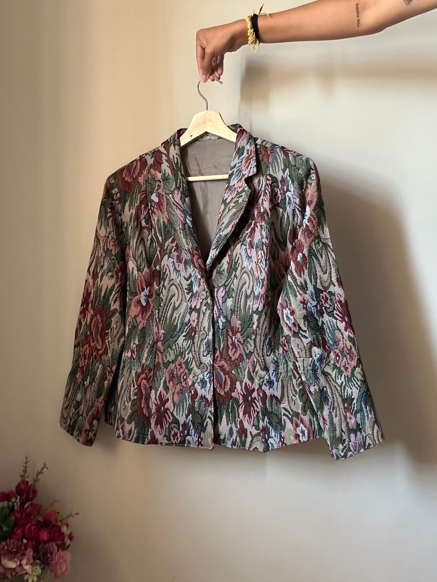 Vintage Original Floral Weaved Blazer