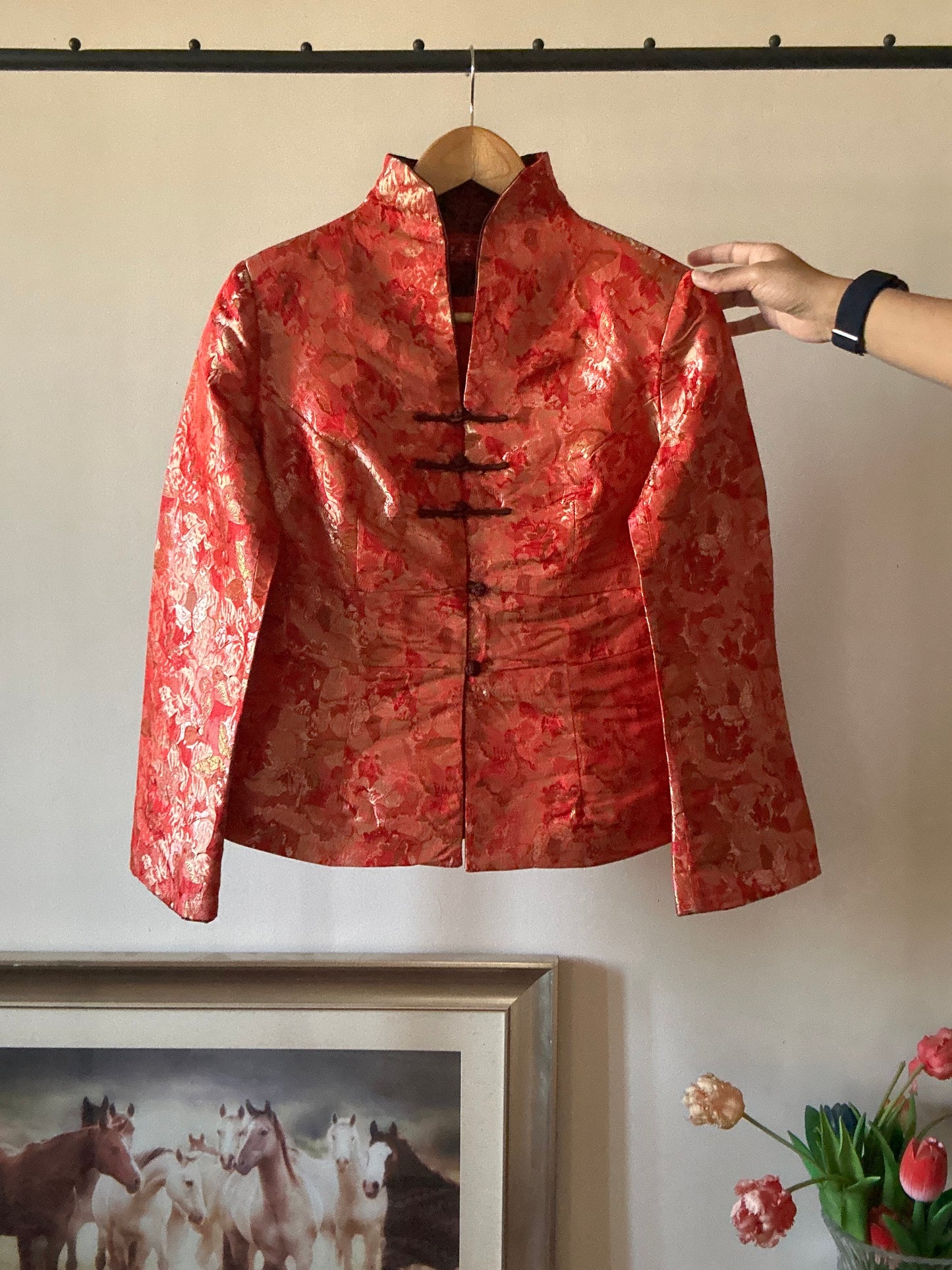Vintage Chinese Butterfly Floral Embroidered Shirt