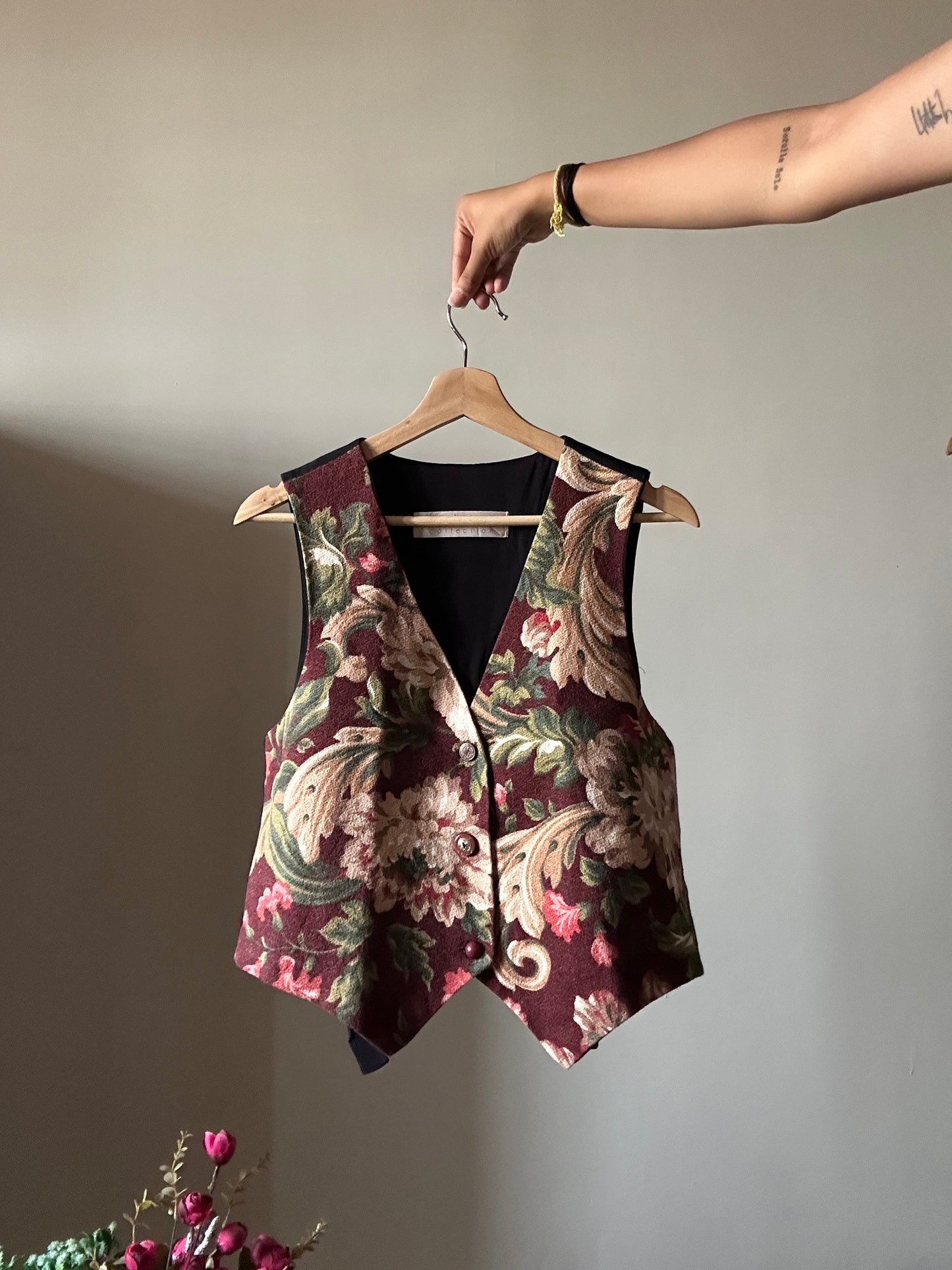 Vintage Carol Antone Floral Vest