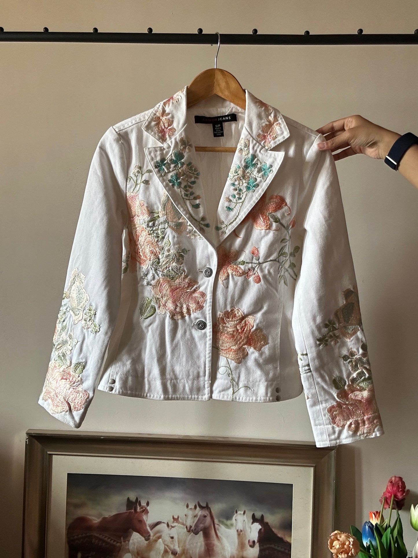 Vintage Armor Jeans Denim Embroidered Jacket