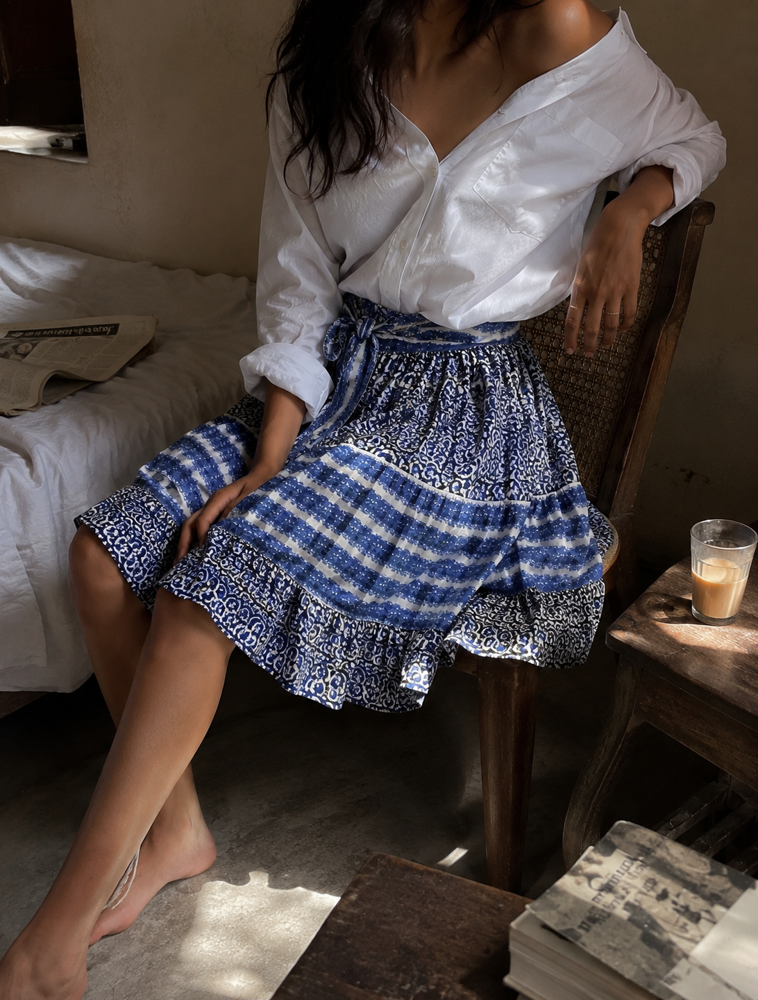 Vintage Face Print Skirt