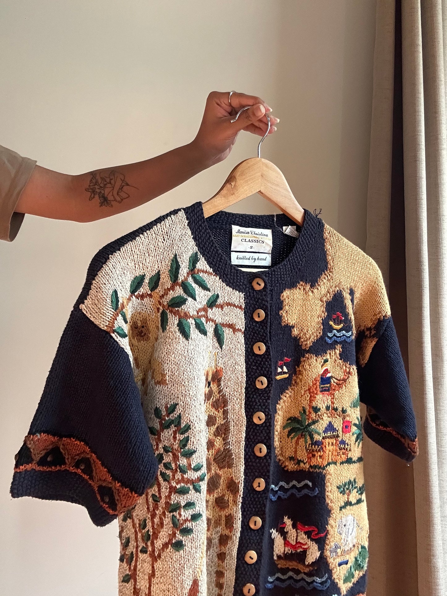 Marisa Christina Vintage All Hand Knit Cardigan