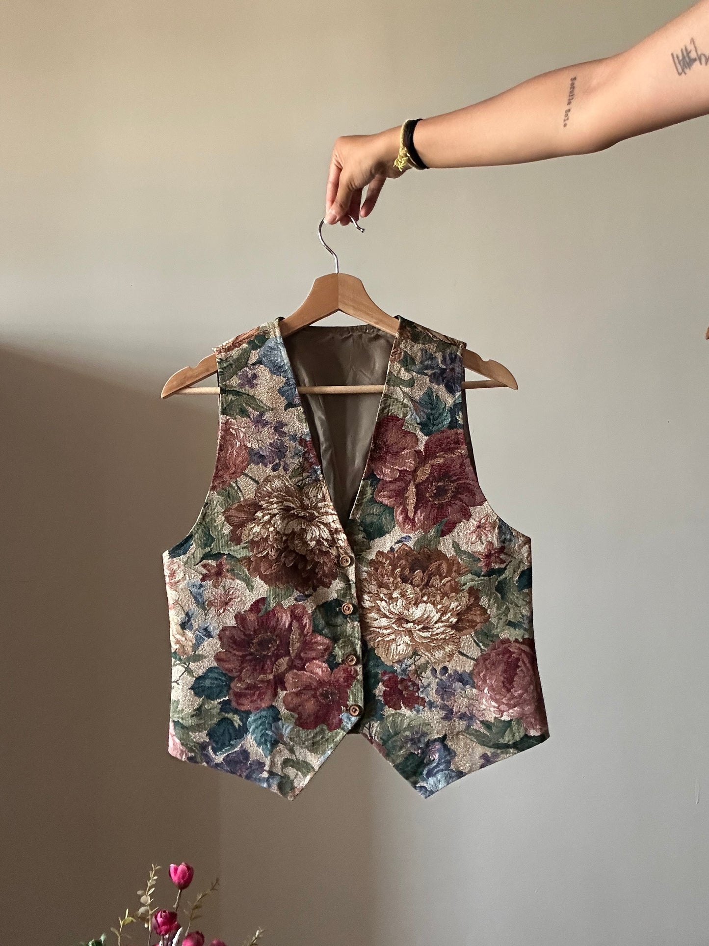 Vintage Floral Jacquard Vest