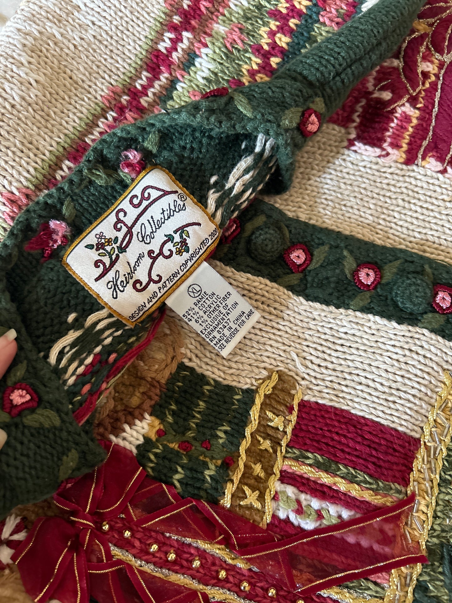 Vintage Heirloom Collectables Happy Gift Knit Cardigan