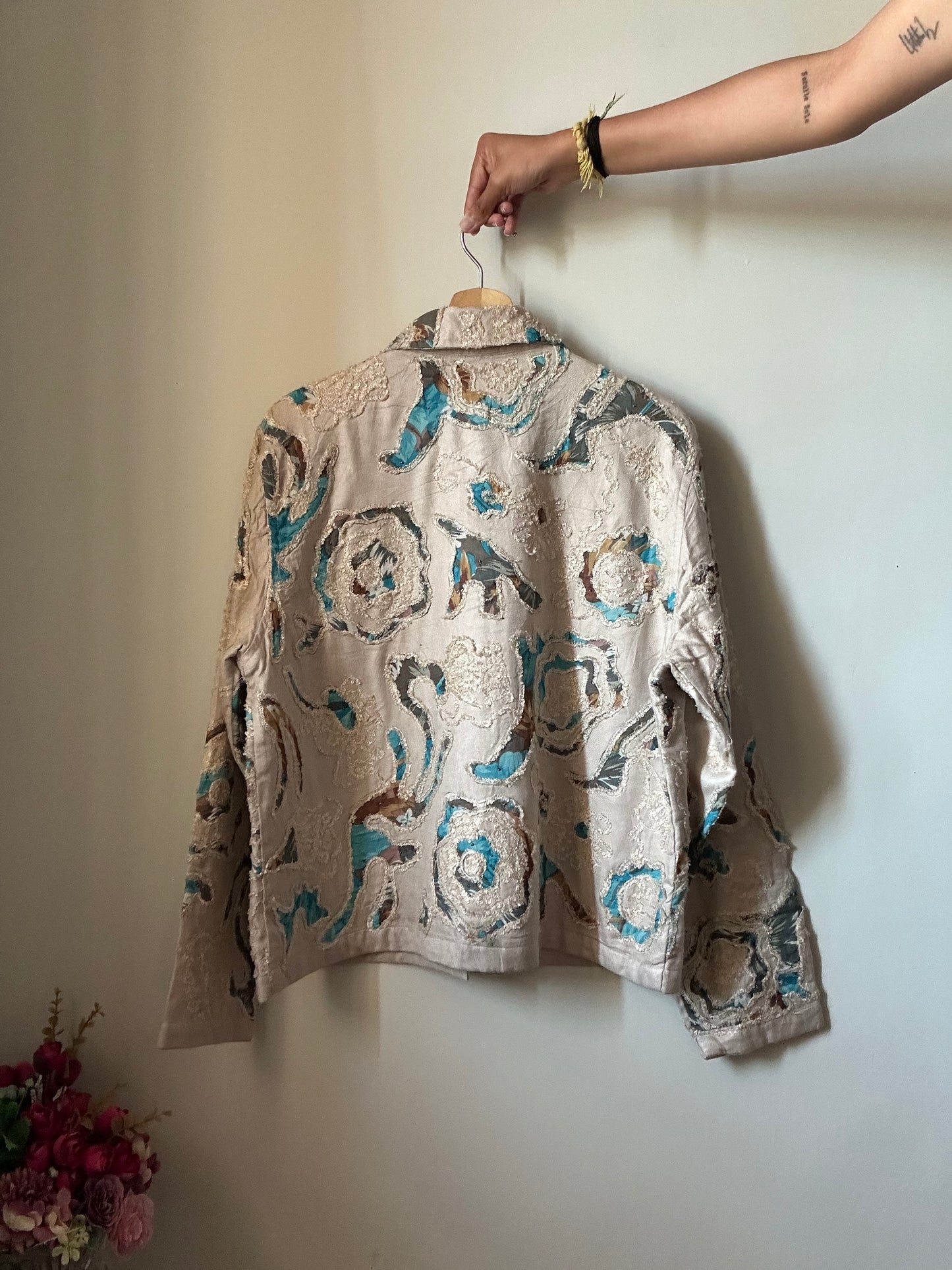 Vintage ColdWater Creek Shaket With Patchwork and Embroidery and Little Beading
