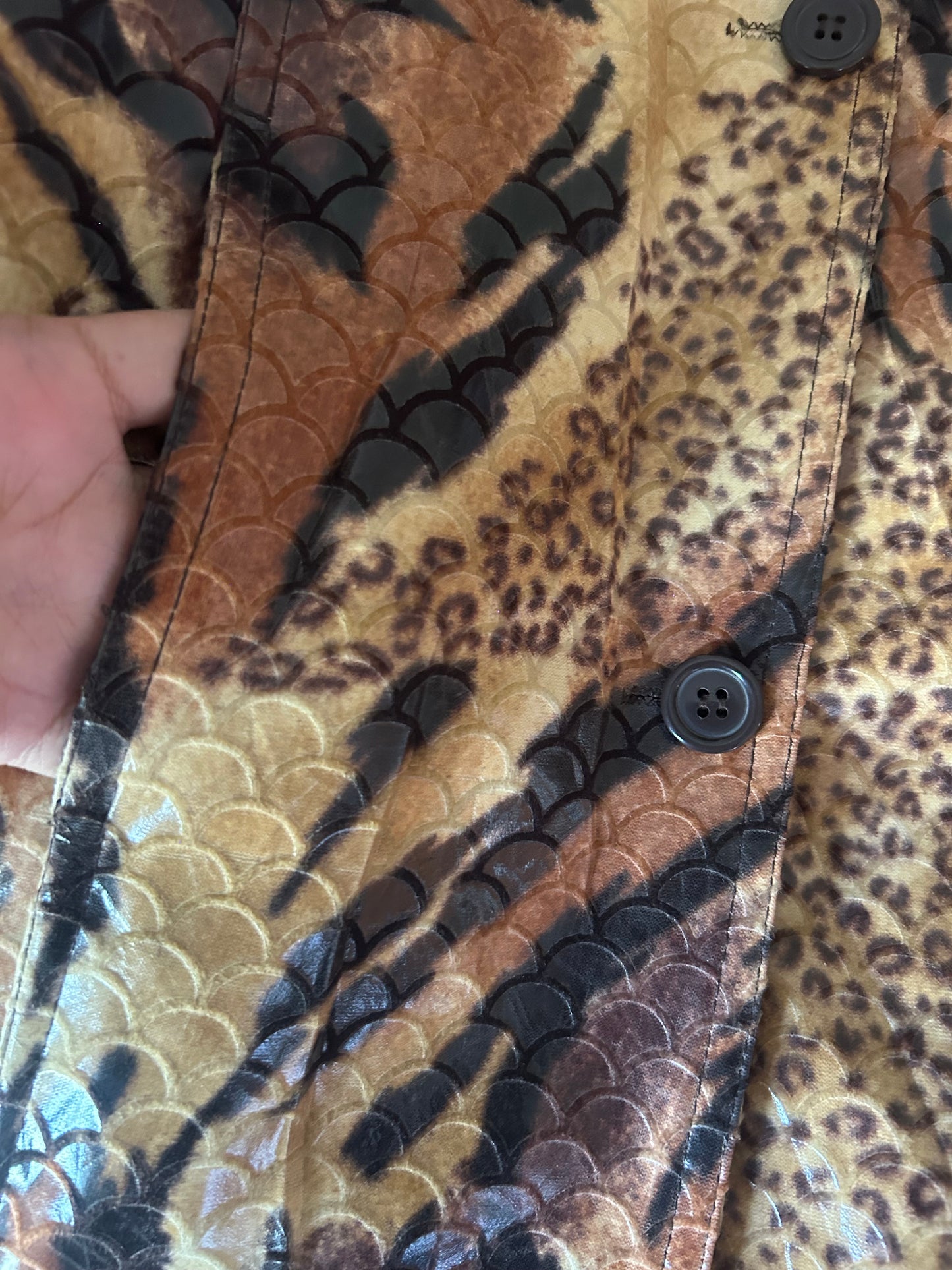 Selene Sports Vintage Cheetah and Tiger Trench