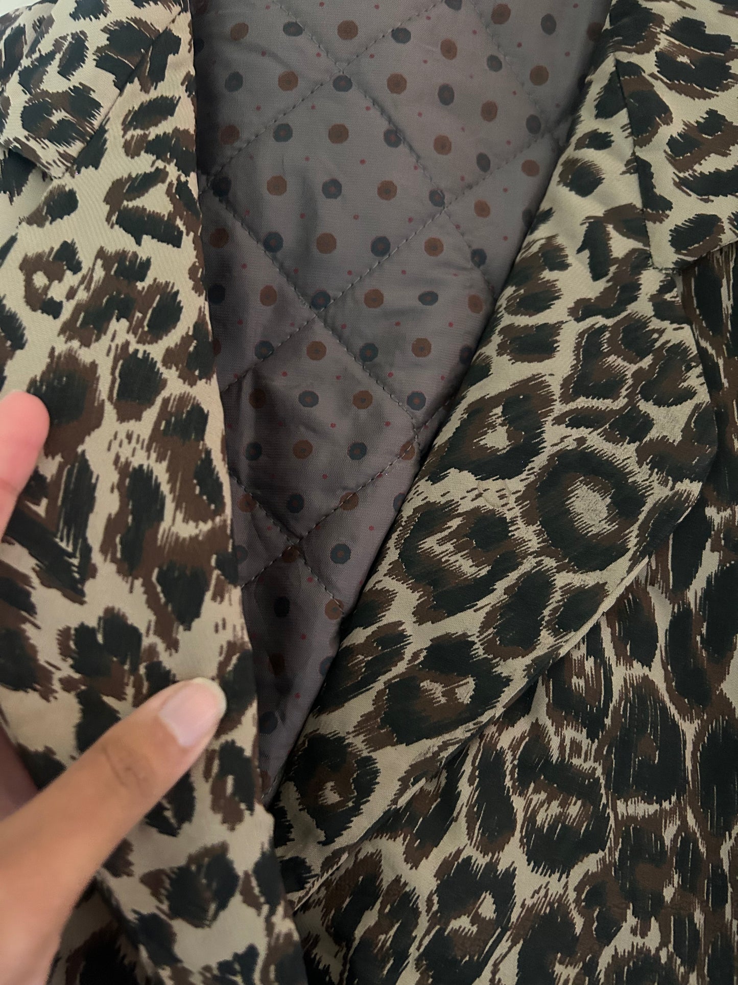 Vintage Cheetah Print And Embroidered Lightly Quilted Shaket