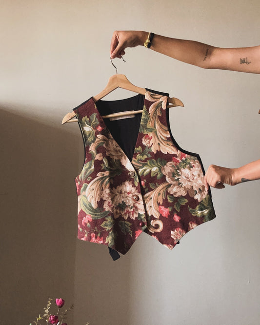 Vintage Carol Antone Floral Vest