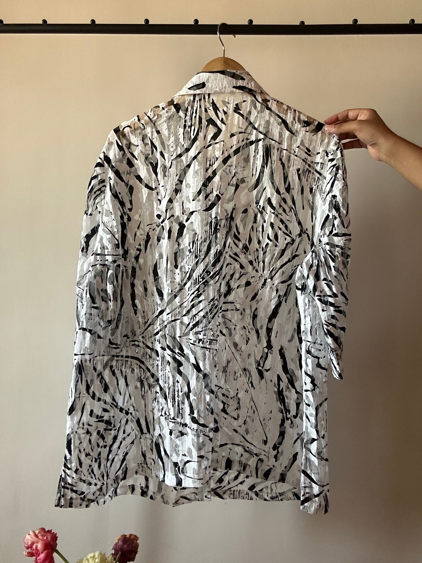 Vintage Semi Sheer Zebra Print Shirt