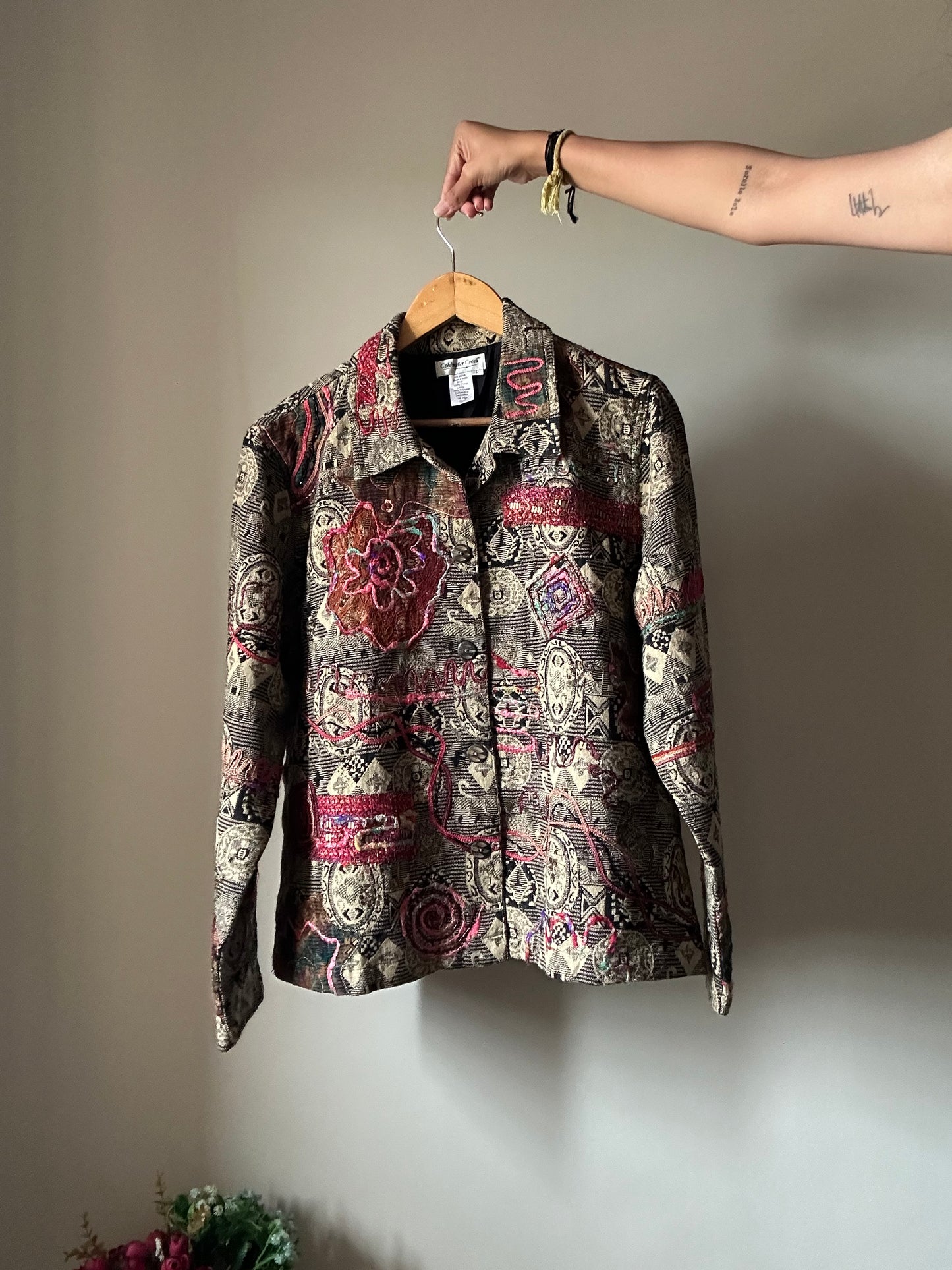 Vintage Coldwater Creek All Embroidered and Weaved Shaket