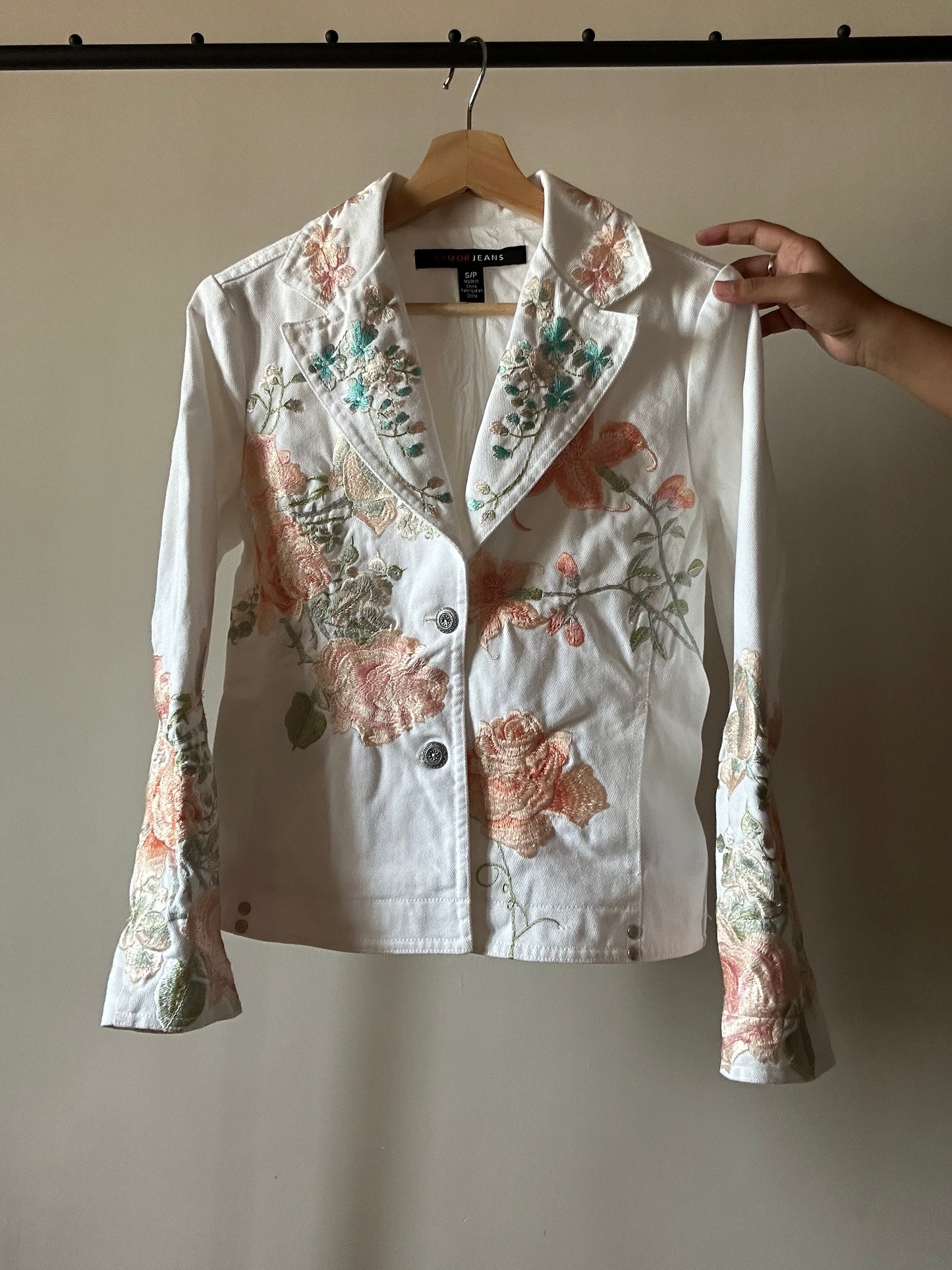 Vintage Armor Jeans Denim Embroidered Jacket