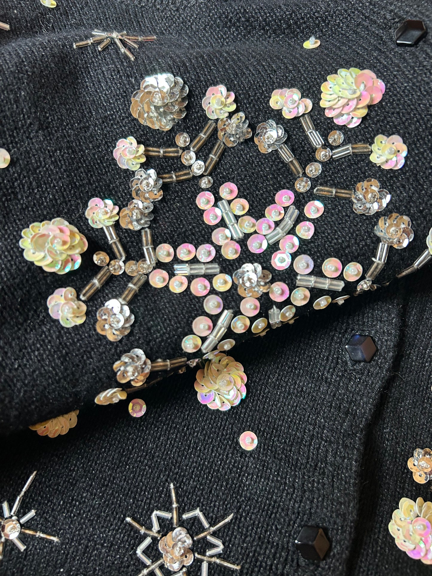 Vintage Heirloom Collectibles Beaded Knit Cardigan