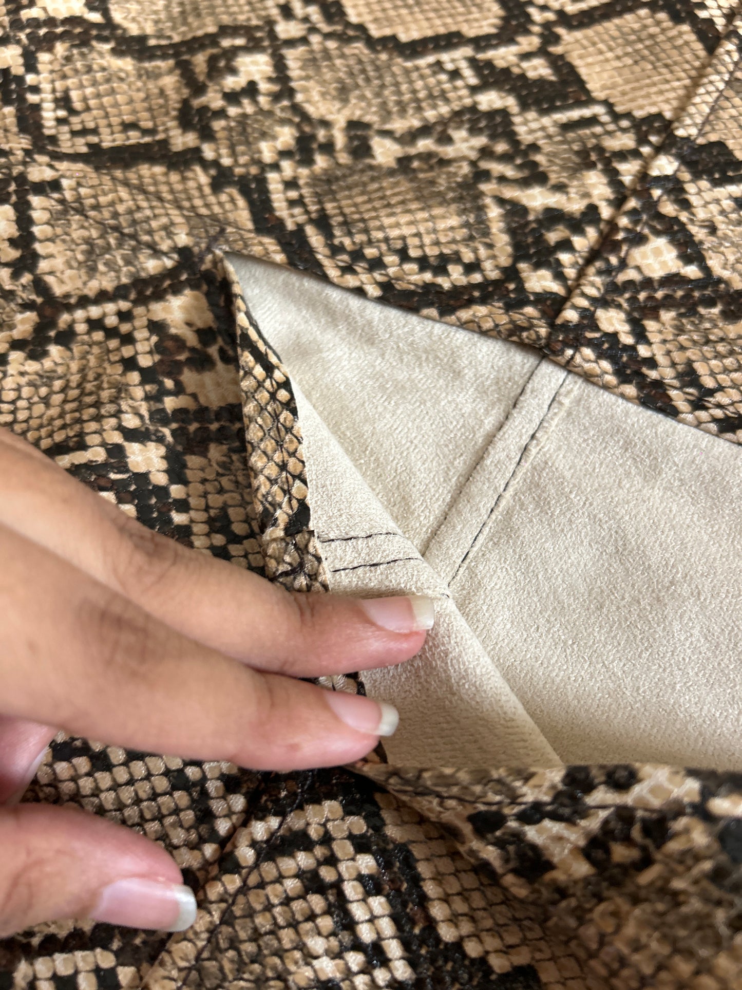 90s Python Print Leather Feel River Island Skirt