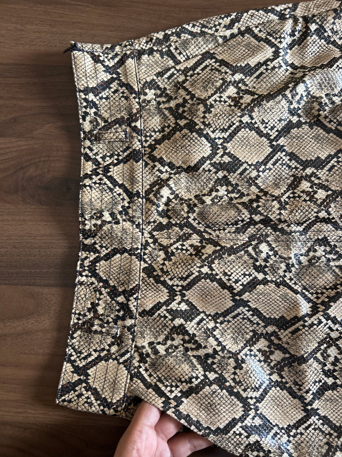 90s Python Print Leather Feel River Island Skirt