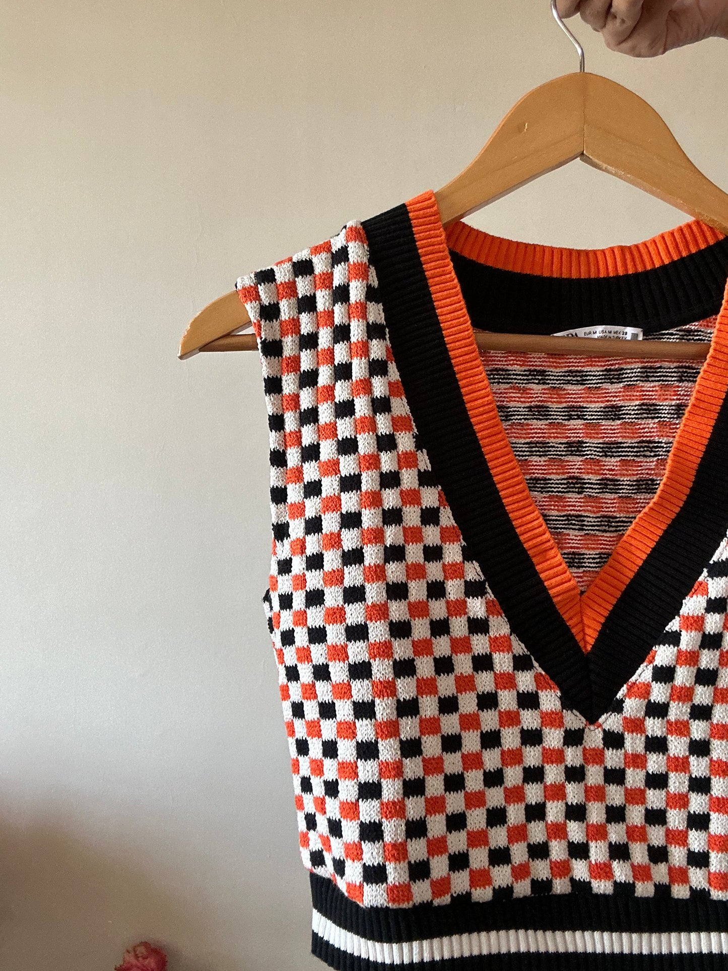 Zara Checked Sweater Vest