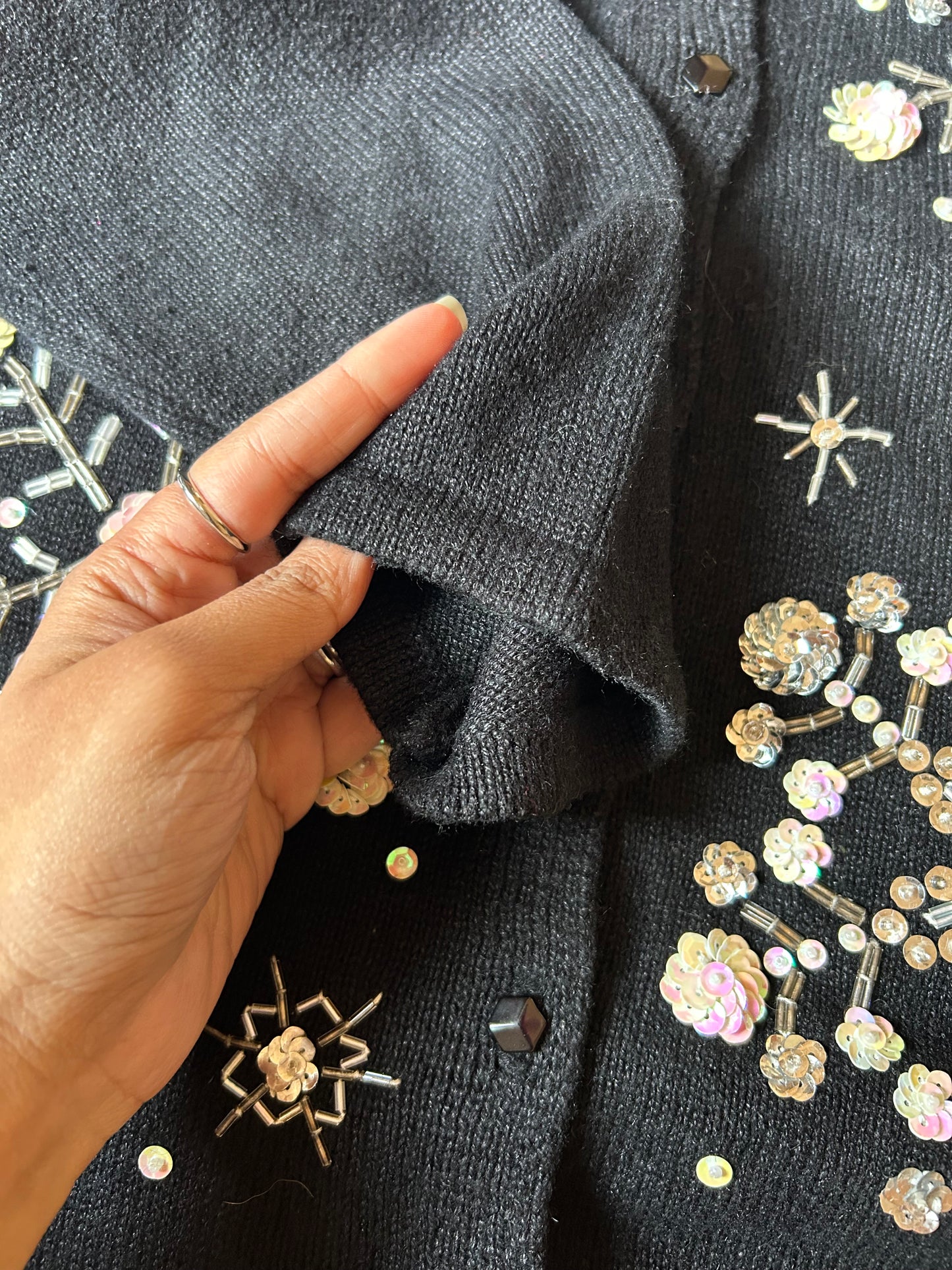 Vintage Heirloom Collectibles Beaded Knit Cardigan