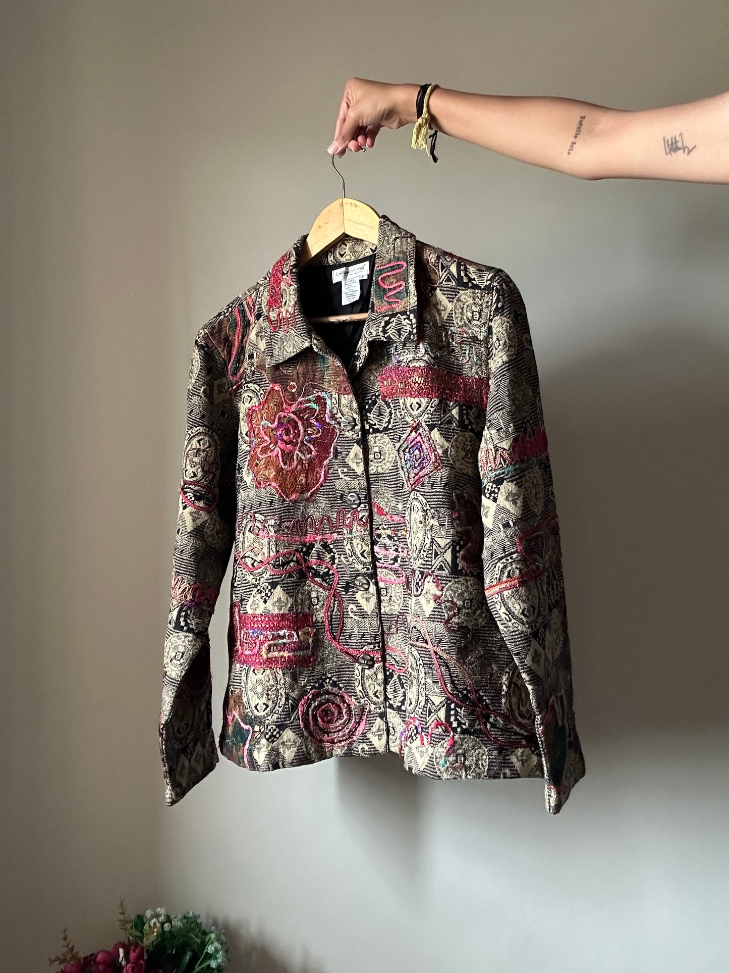 Vintage Coldwater Creek All Embroidered and Weaved Shaket