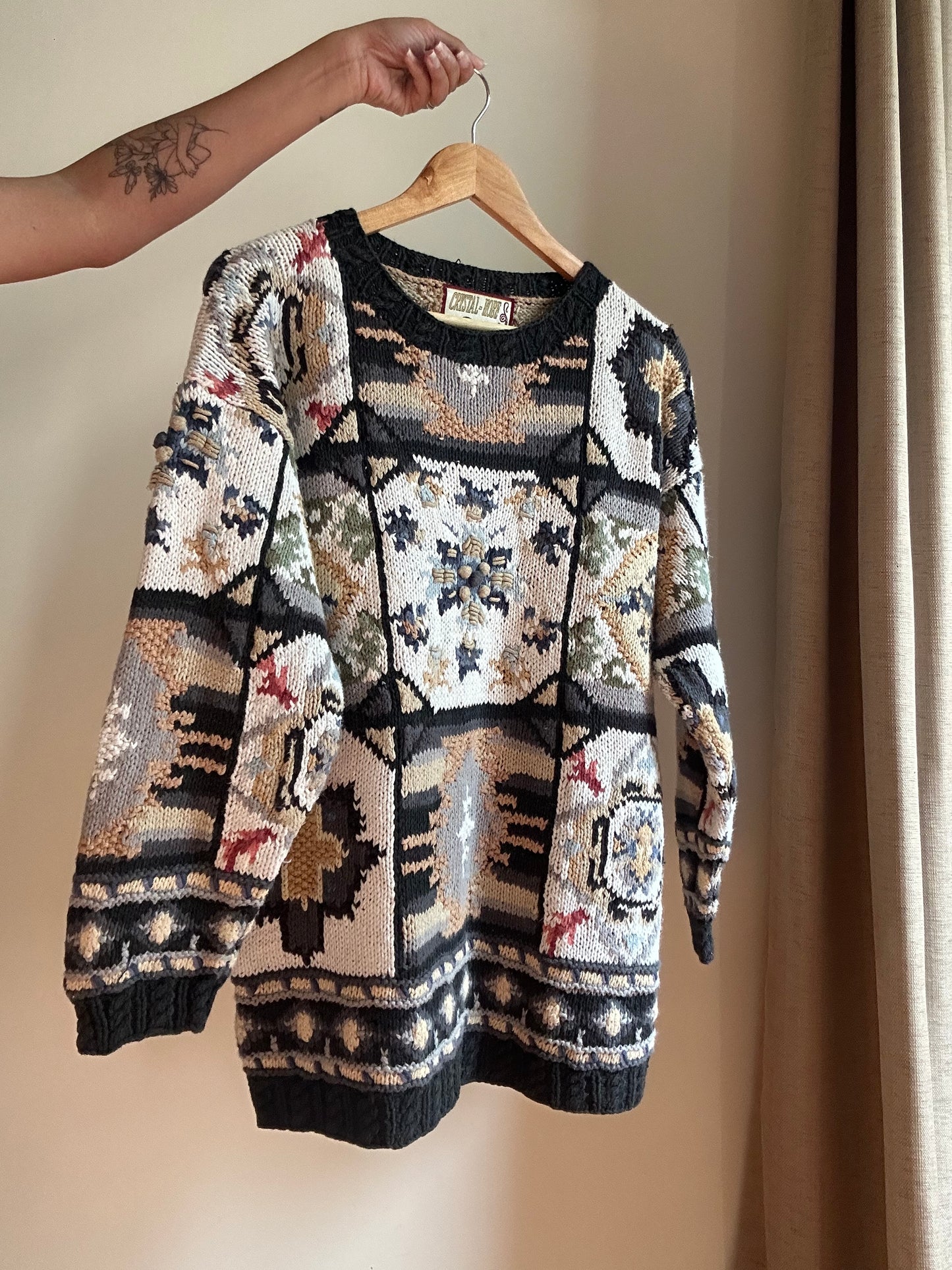 Vintage Crystal Kobe Hand Embroidered Pullover