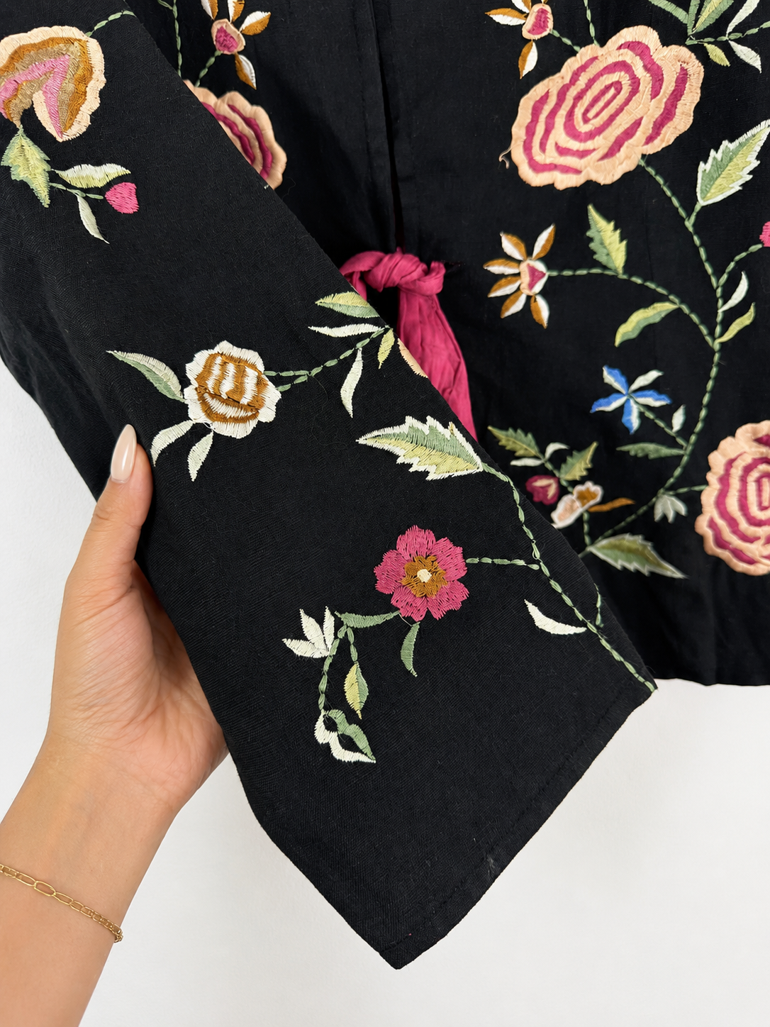 Vintage Midnight Bloom Embroidered Jacket
