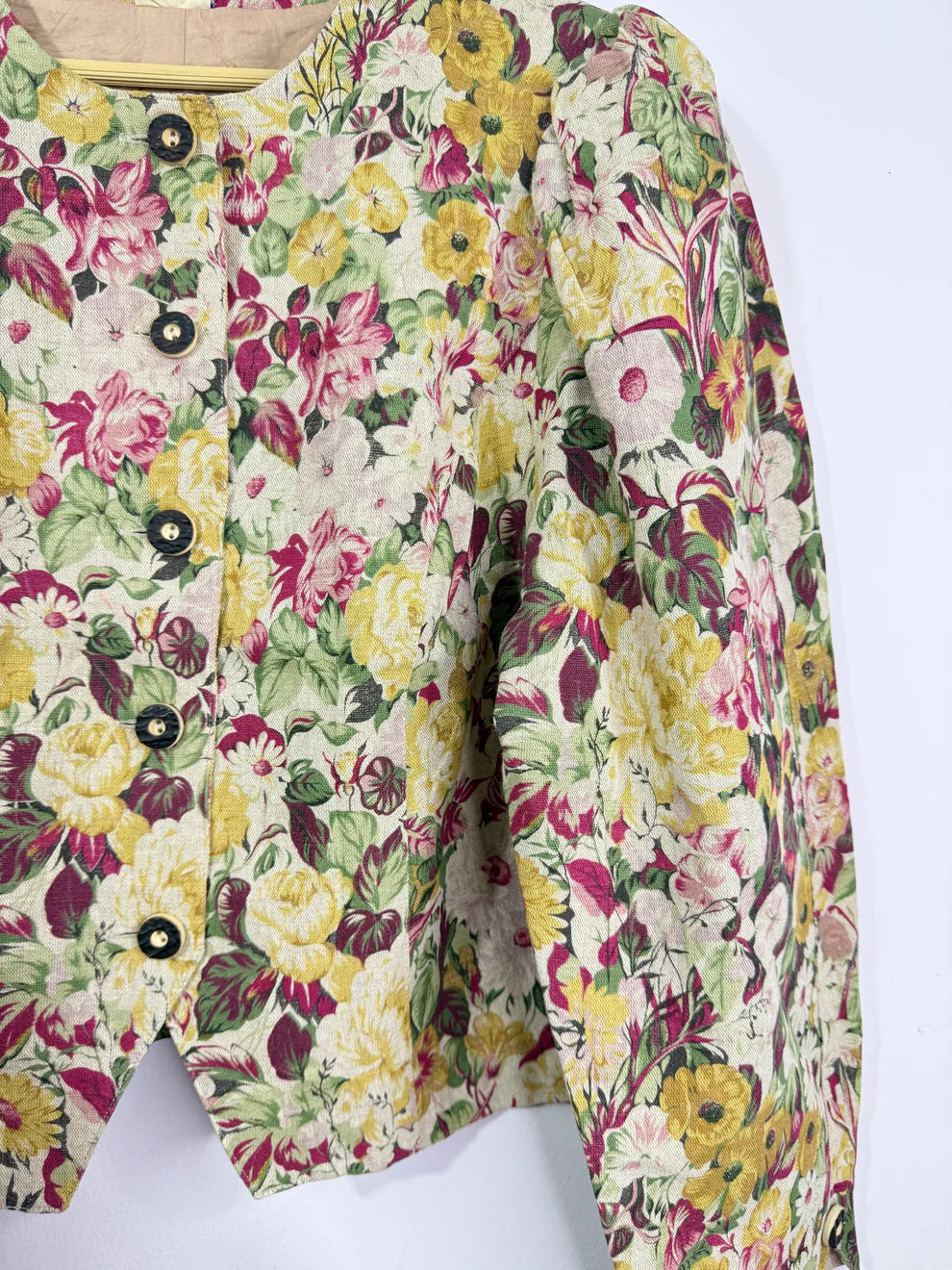 Vintage Floral Tapestry Cropped Jacket